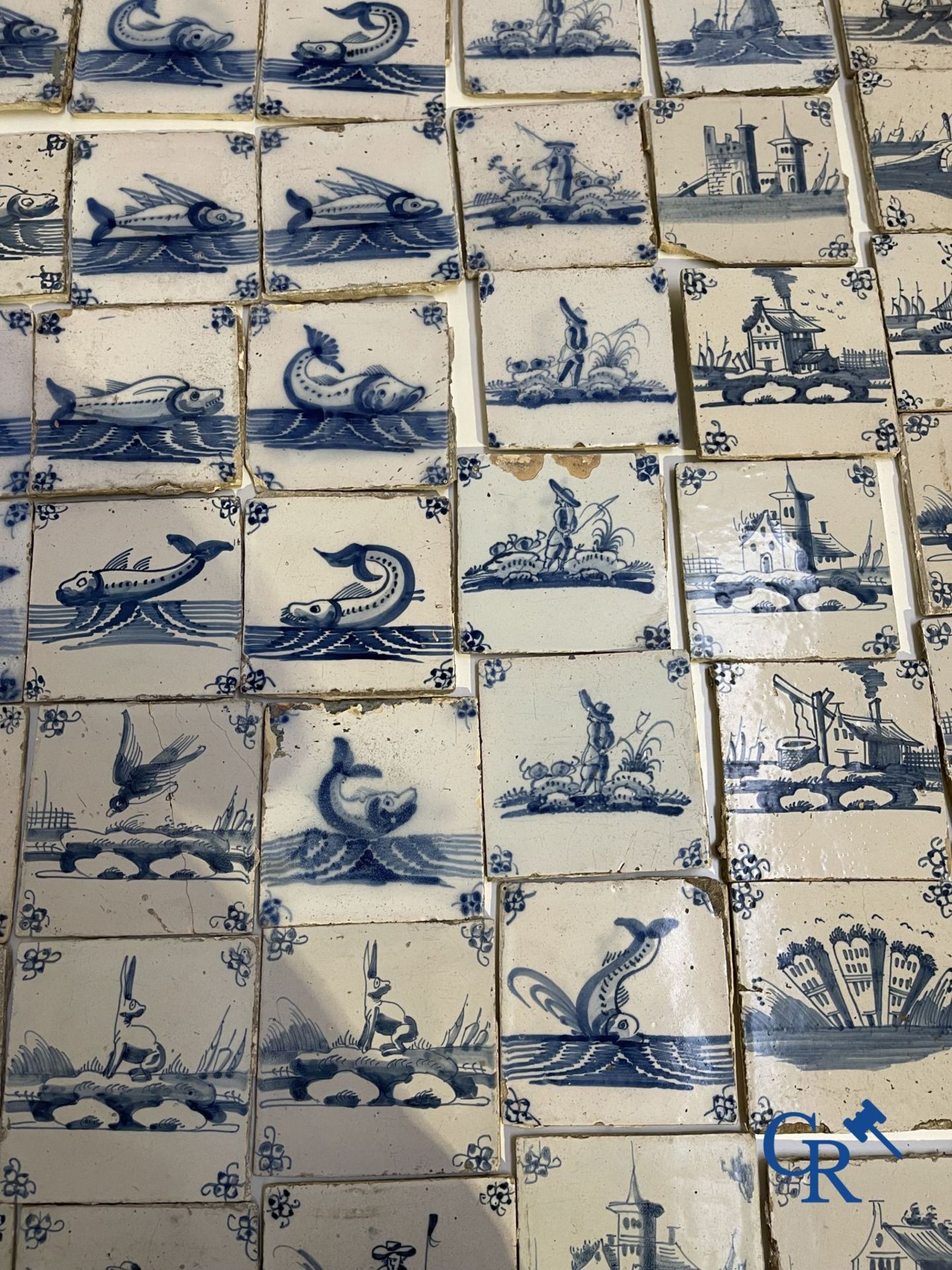 A large collection of various Delft tiles. 17th-18th century. - Image 18 of 23