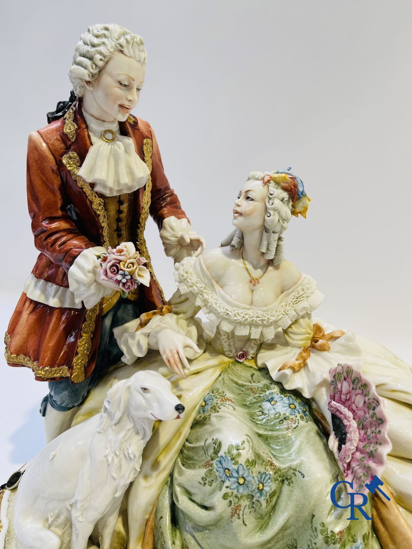 Porcelain: Capodimonte: Exceptional group in Italian porcelain with lace. - Image 2 of 9