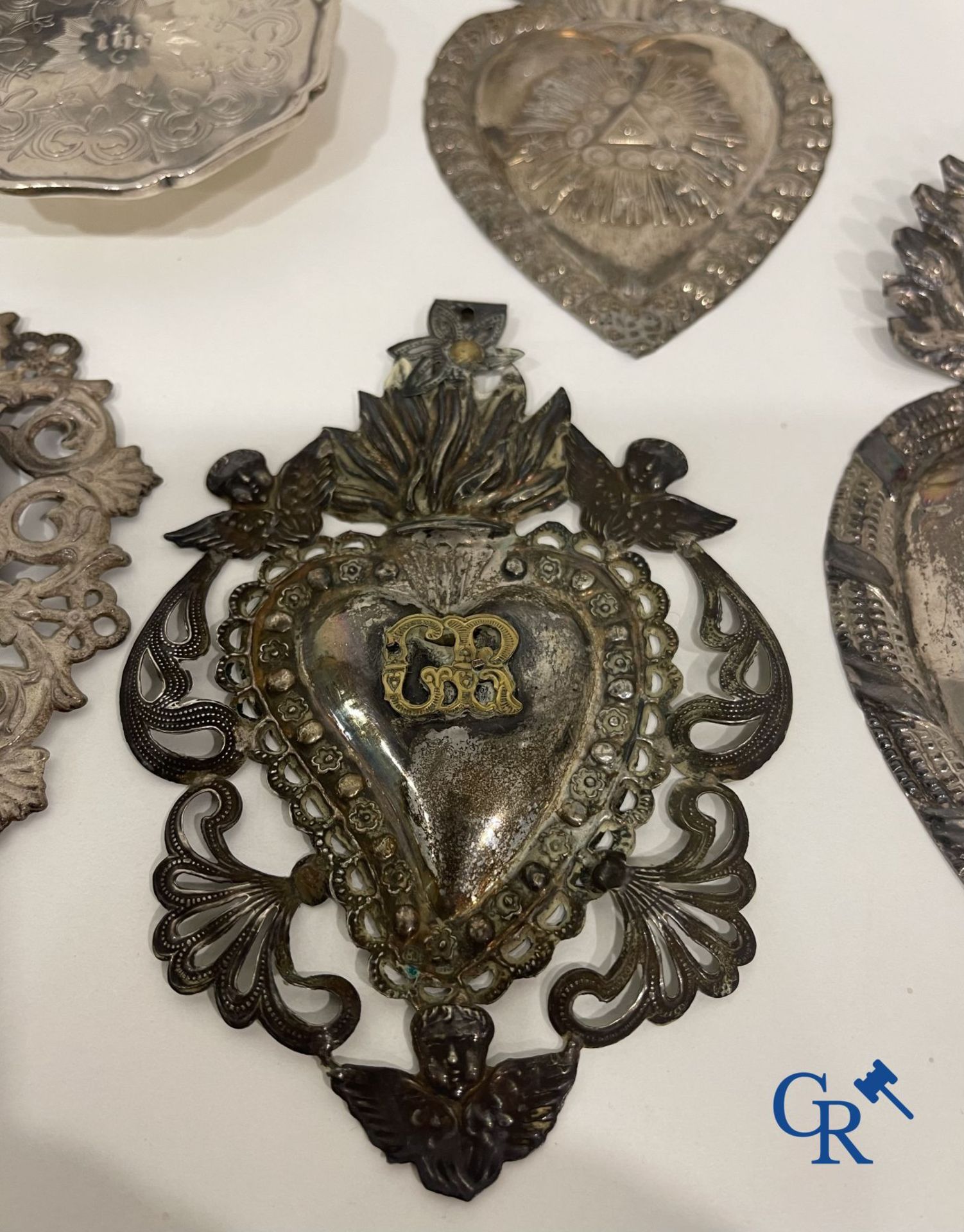 A lot of 9 pieces of various religious objects in silver. 18th-19th century - Image 7 of 25