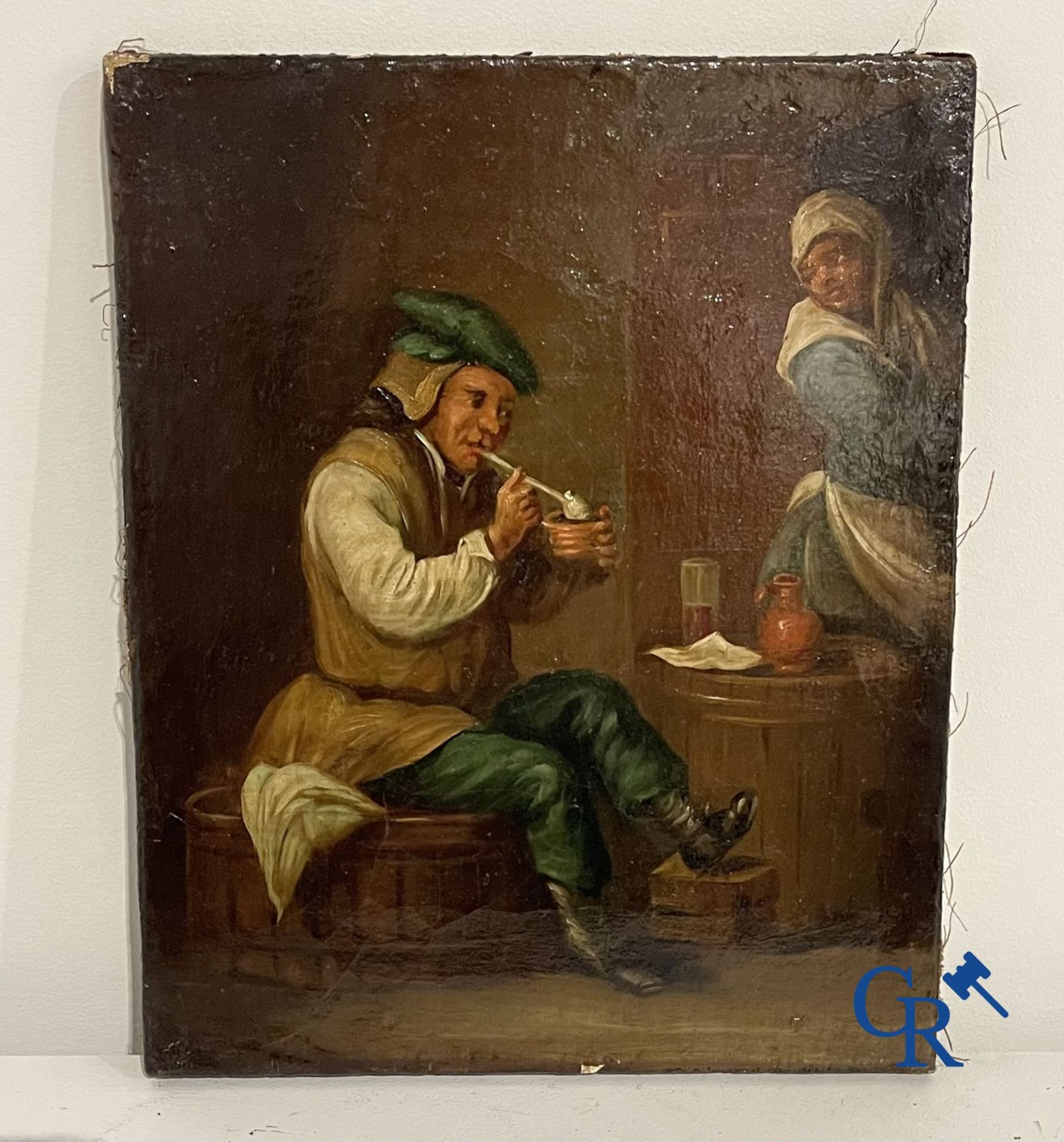 Paintings: 3 paintings after Teniers. oil on canvas. - Image 8 of 10