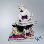 Porcelain: Dressel & Kister Passau: Lady on harpsichord.