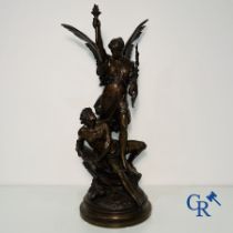 Emile Louis Picault: (Paris 1833 - 1915) Bronze sculpture. Le Génie du Progrès.