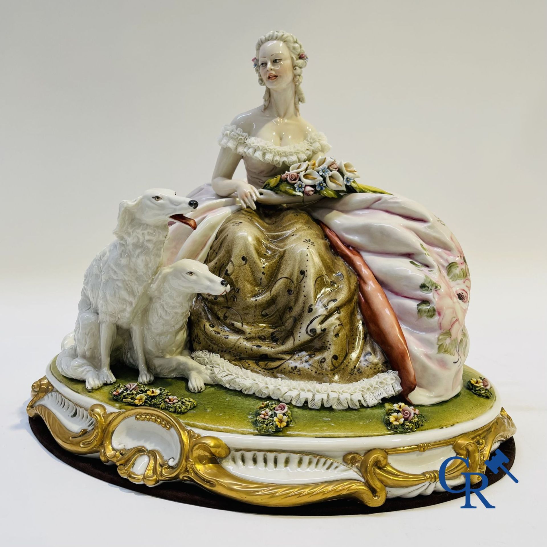 Porcelain: Capodimonte: Exceptional group in Italian porcelain with lace. - Image 4 of 8