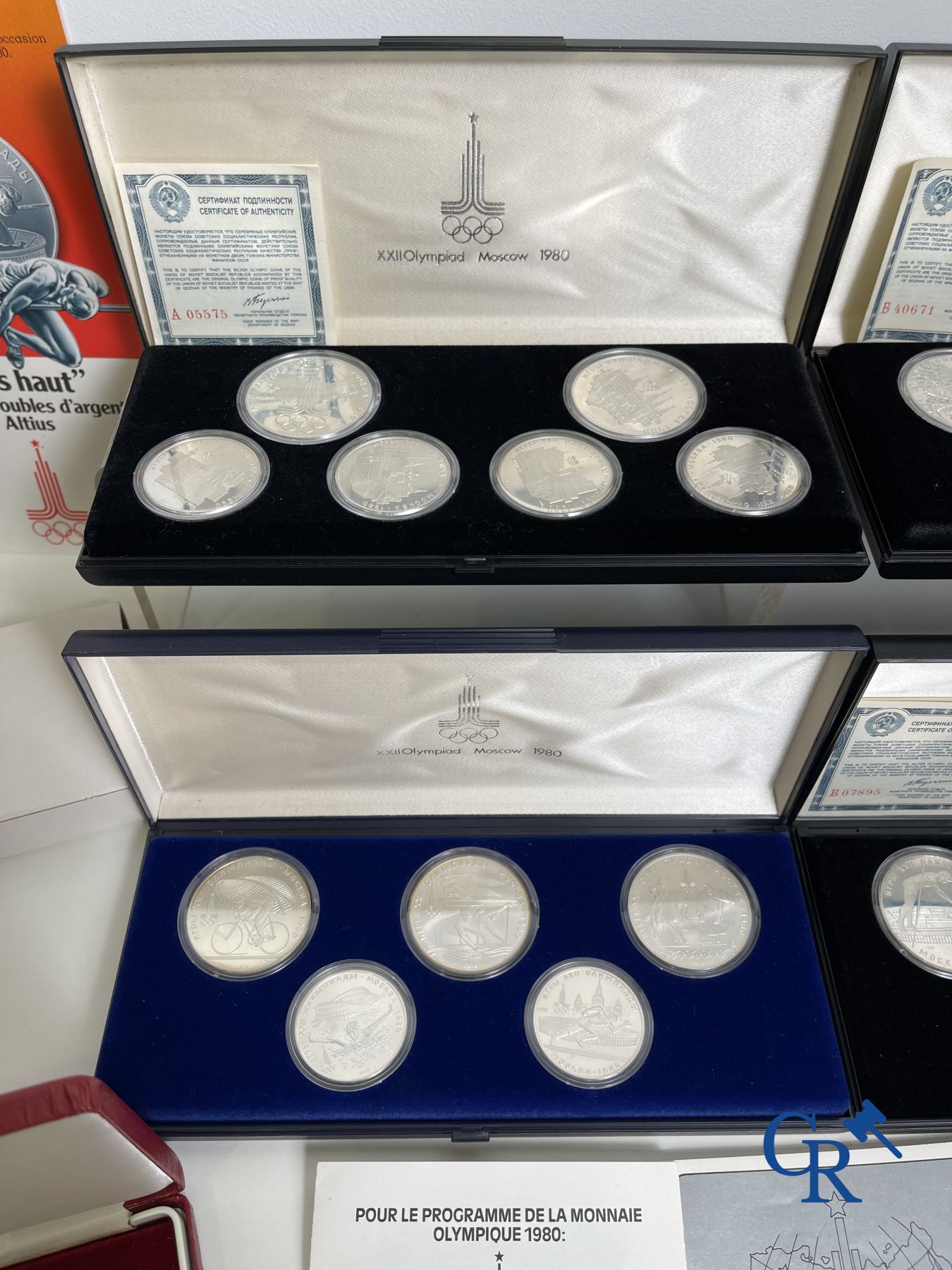 Silver coins: 6 boxes of 34 silver Rubles. "Monnaie Olympique Moscou 1980" - Bild 2 aus 6