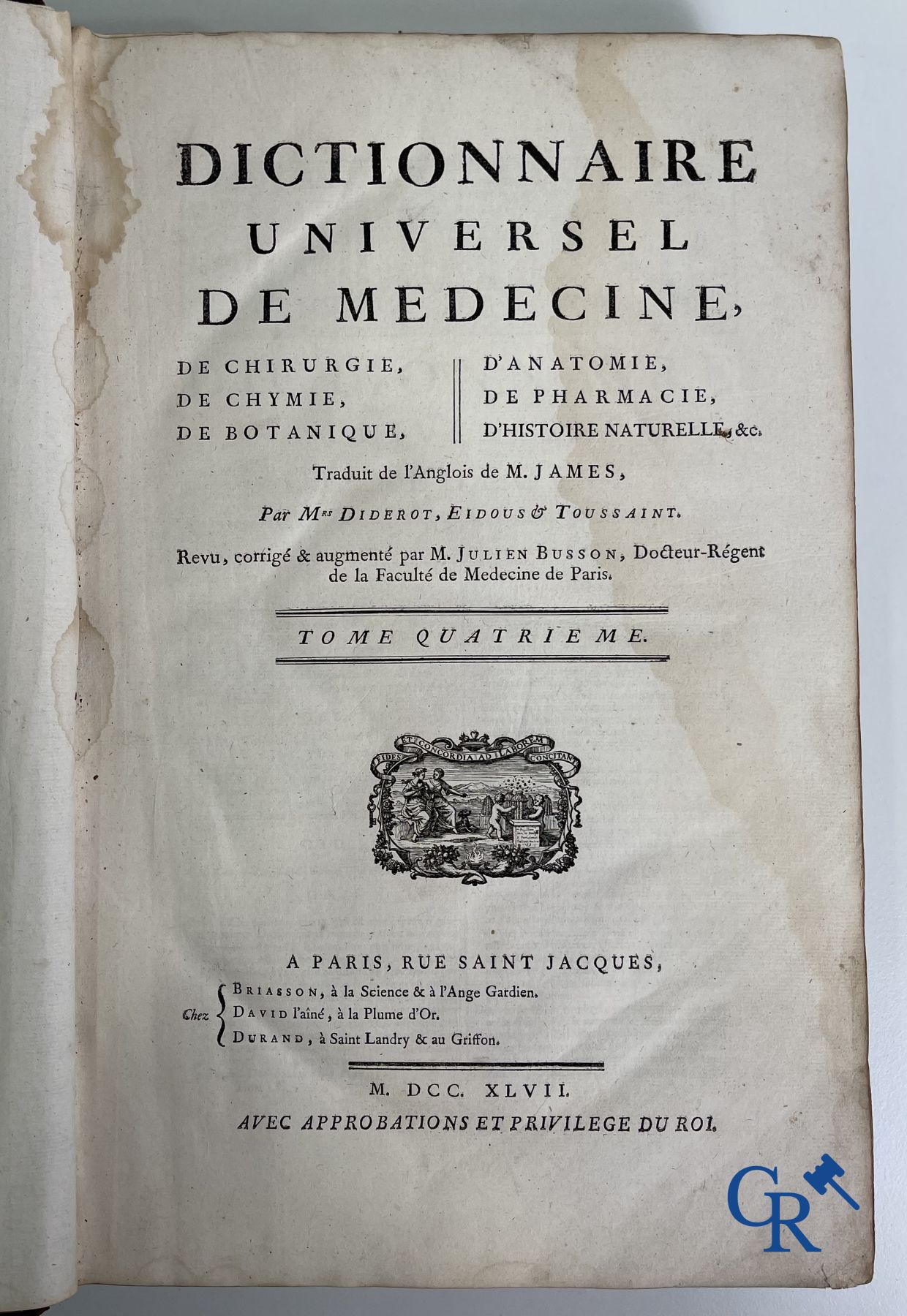 Early printed books: Dictionnaire Universel de Medecine, Robert James. 6 volumes, Paris 1746-1748. - Image 27 of 35