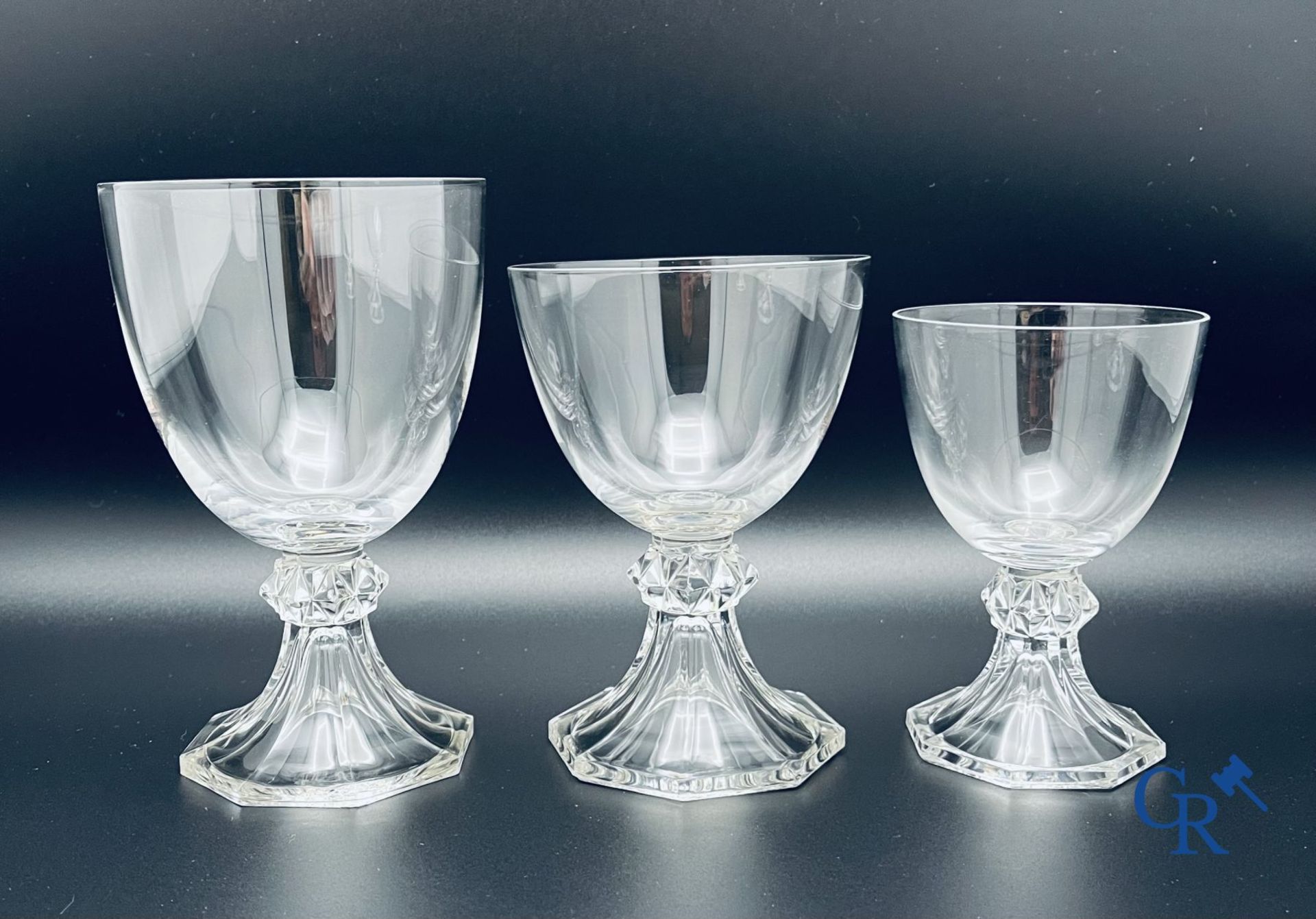 Val Saint Lambert: A serie of about 50 crystal glasses model Yale. - Image 2 of 11