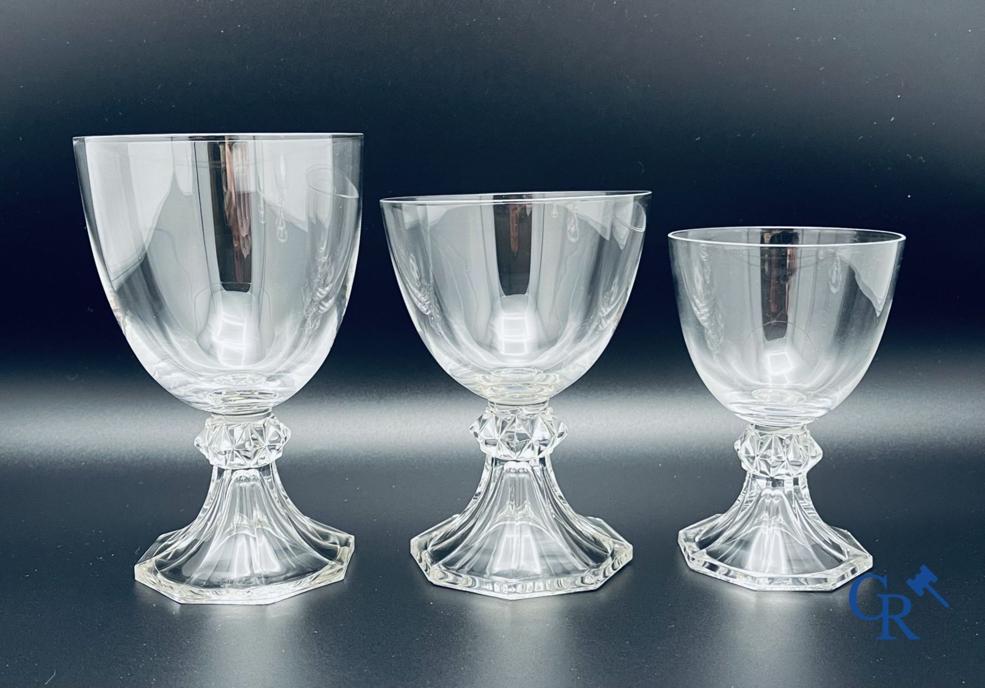 Val Saint Lambert: A serie of about 50 crystal glasses model Yale. - Bild 2 aus 11