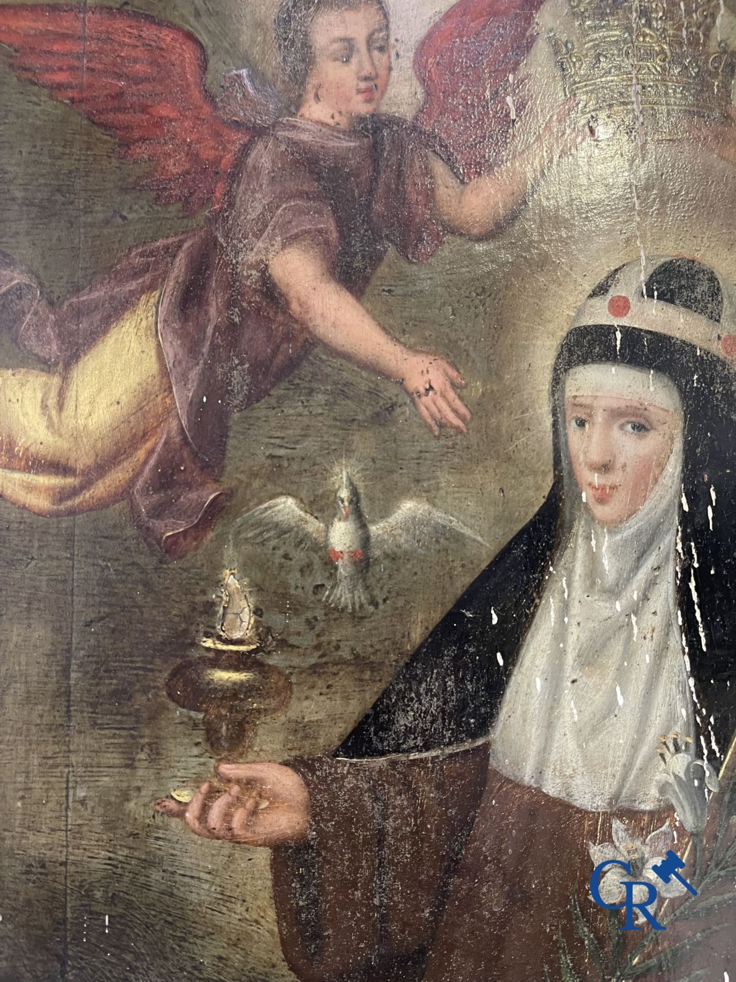 Painting. 17th century Religious painting.  S. Catherina-De-Swetta Filia-S.Birgitta. - Bild 6 aus 20