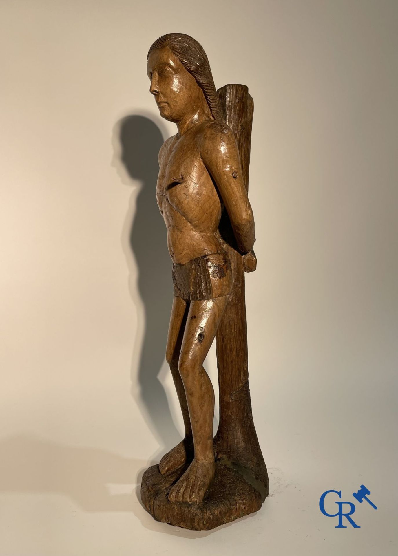 Wooden sculpture: Saint Sebastian 16th - 17th century. - Image 18 of 18