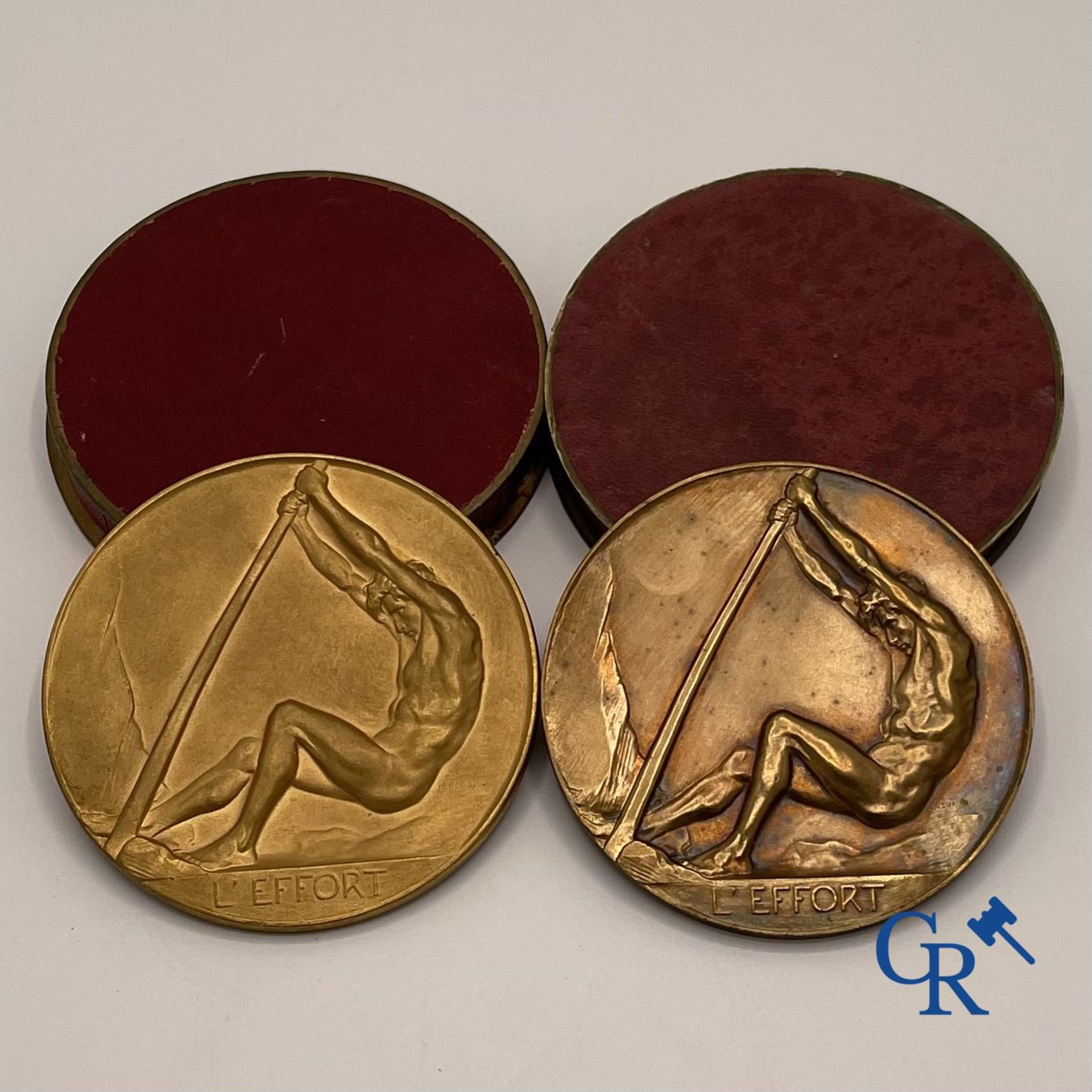 Medals: Josuë Dupon: l'Effort - 2 bronze medals - Image 3 of 4