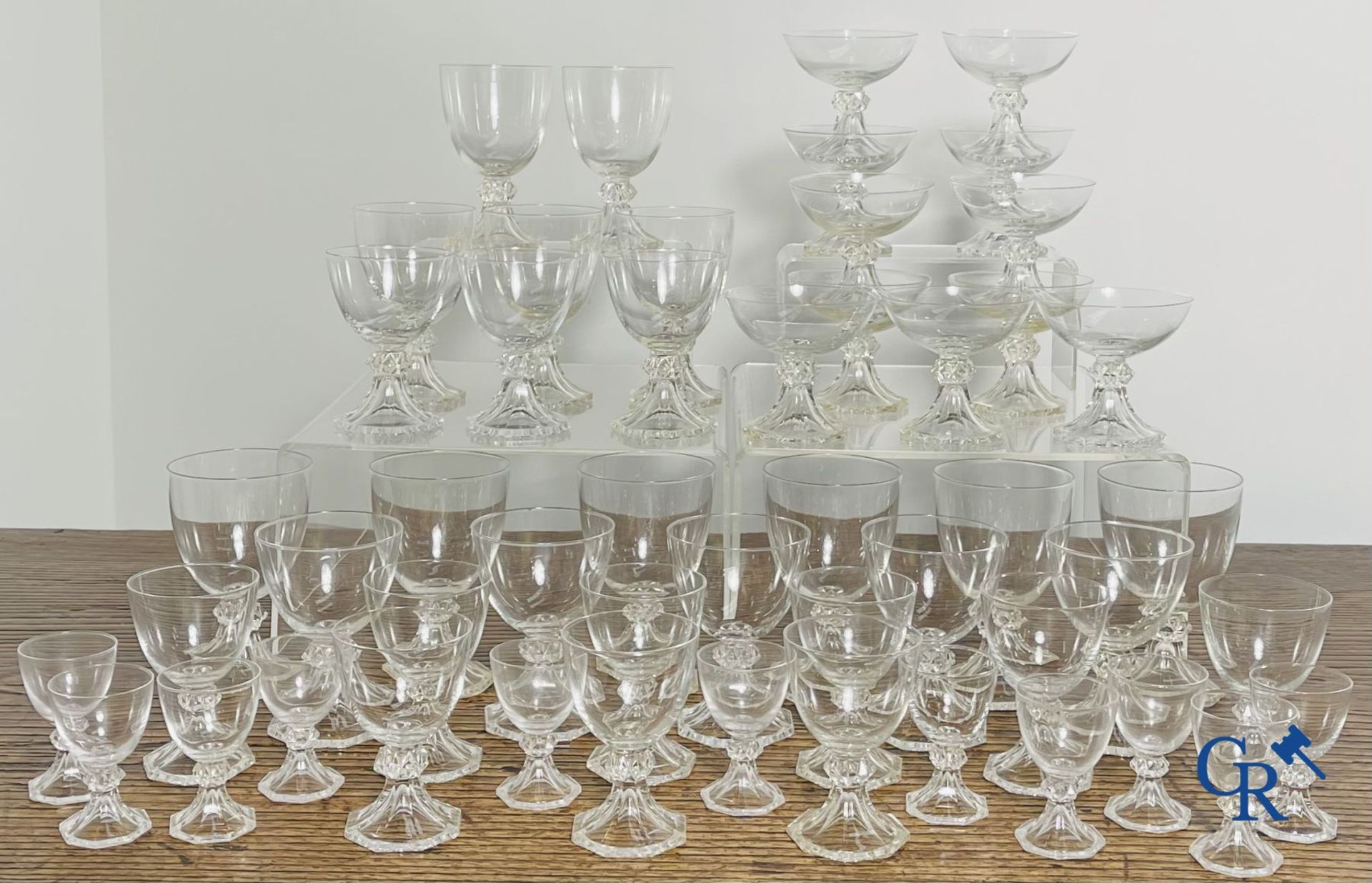 Val Saint Lambert: A serie of about 50 crystal glasses model Yale. - Image 6 of 11