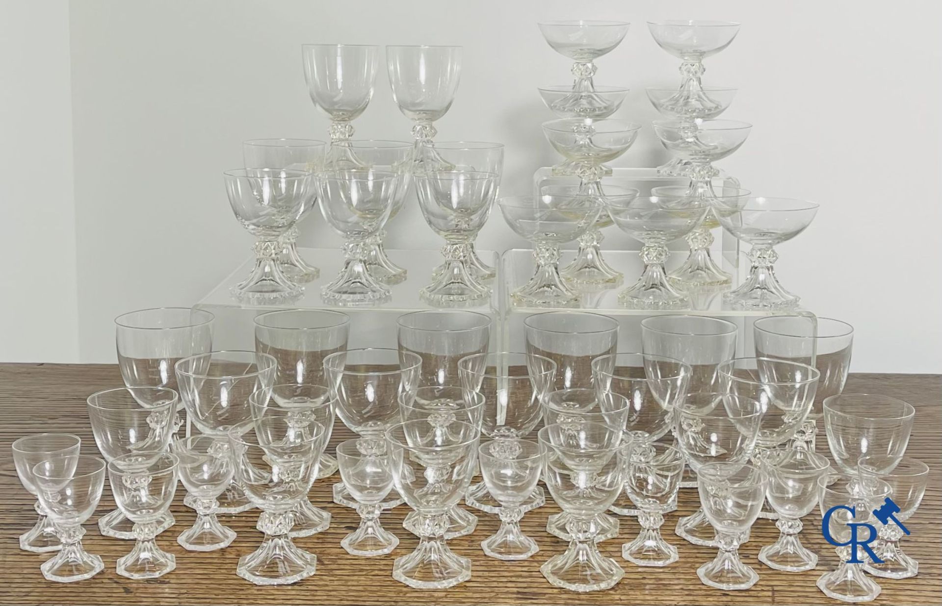 Val Saint Lambert: A serie of about 50 crystal glasses model Yale. - Bild 6 aus 11