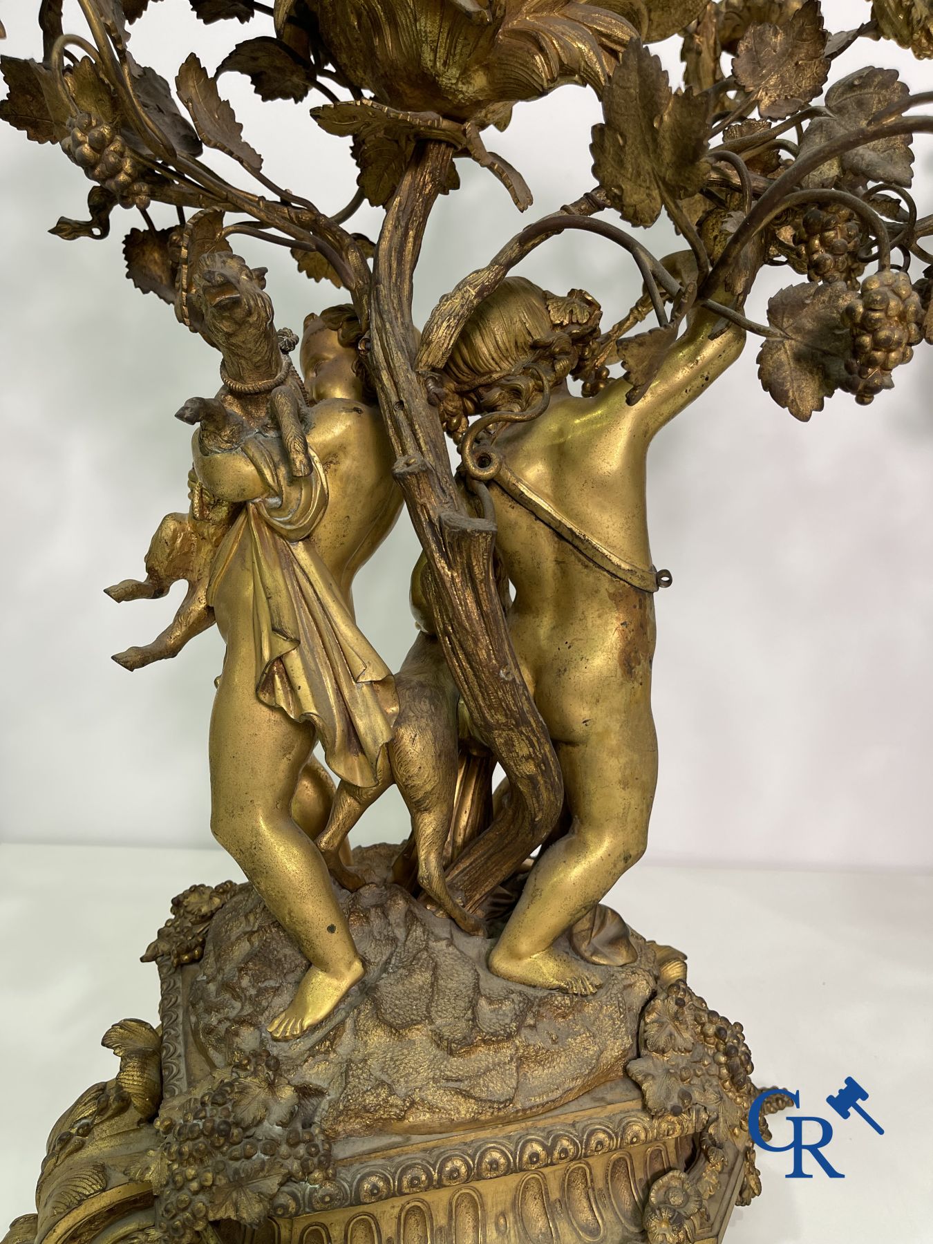 A pair of imposing bronze candlesticks with putti in LXVI style. Napoleon III period. - Image 30 of 32