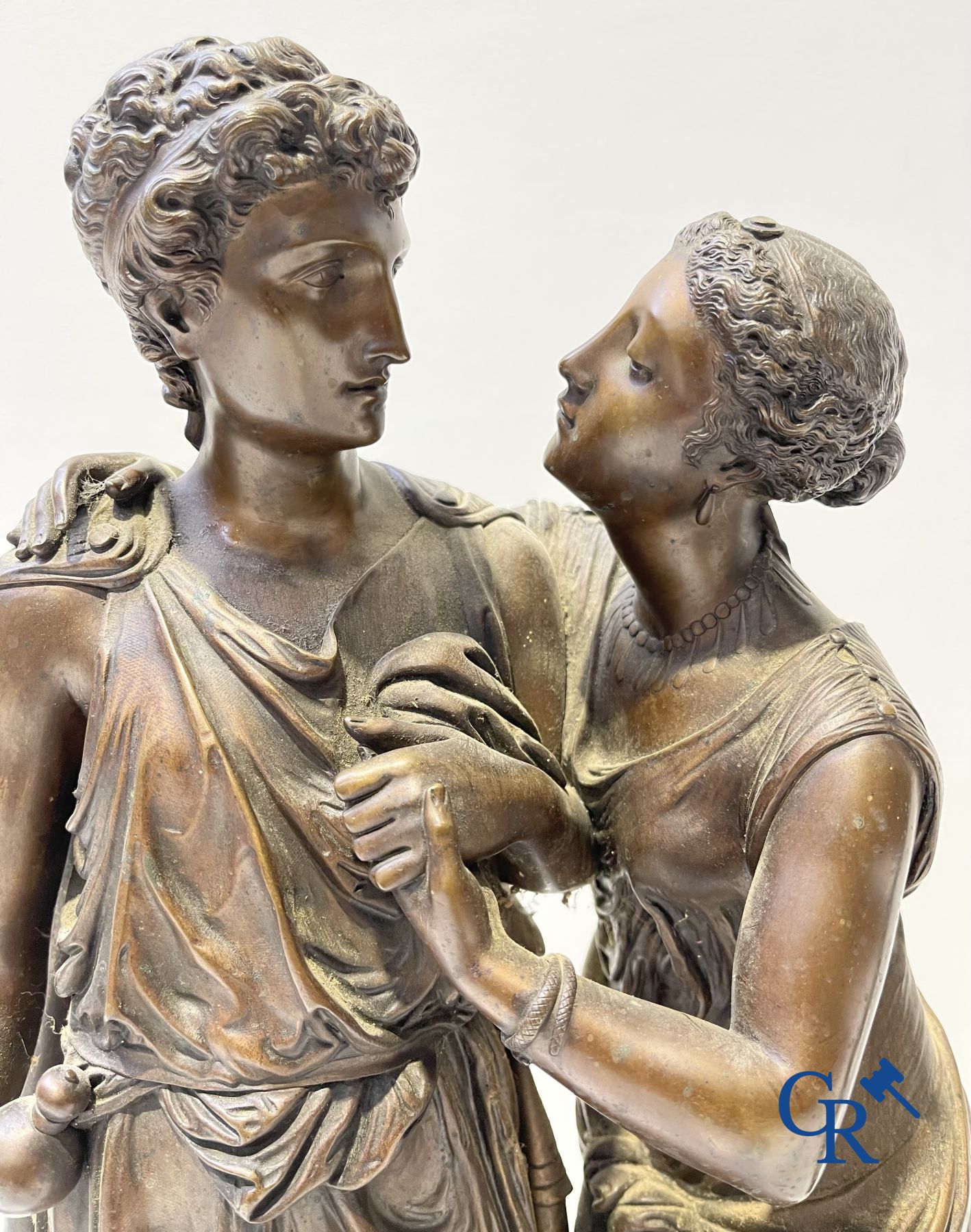 2 Bronze sculptures. Leon Grégoire and Leon Pilet "Allégorie de la fidélité". 19th century. - Image 8 of 21