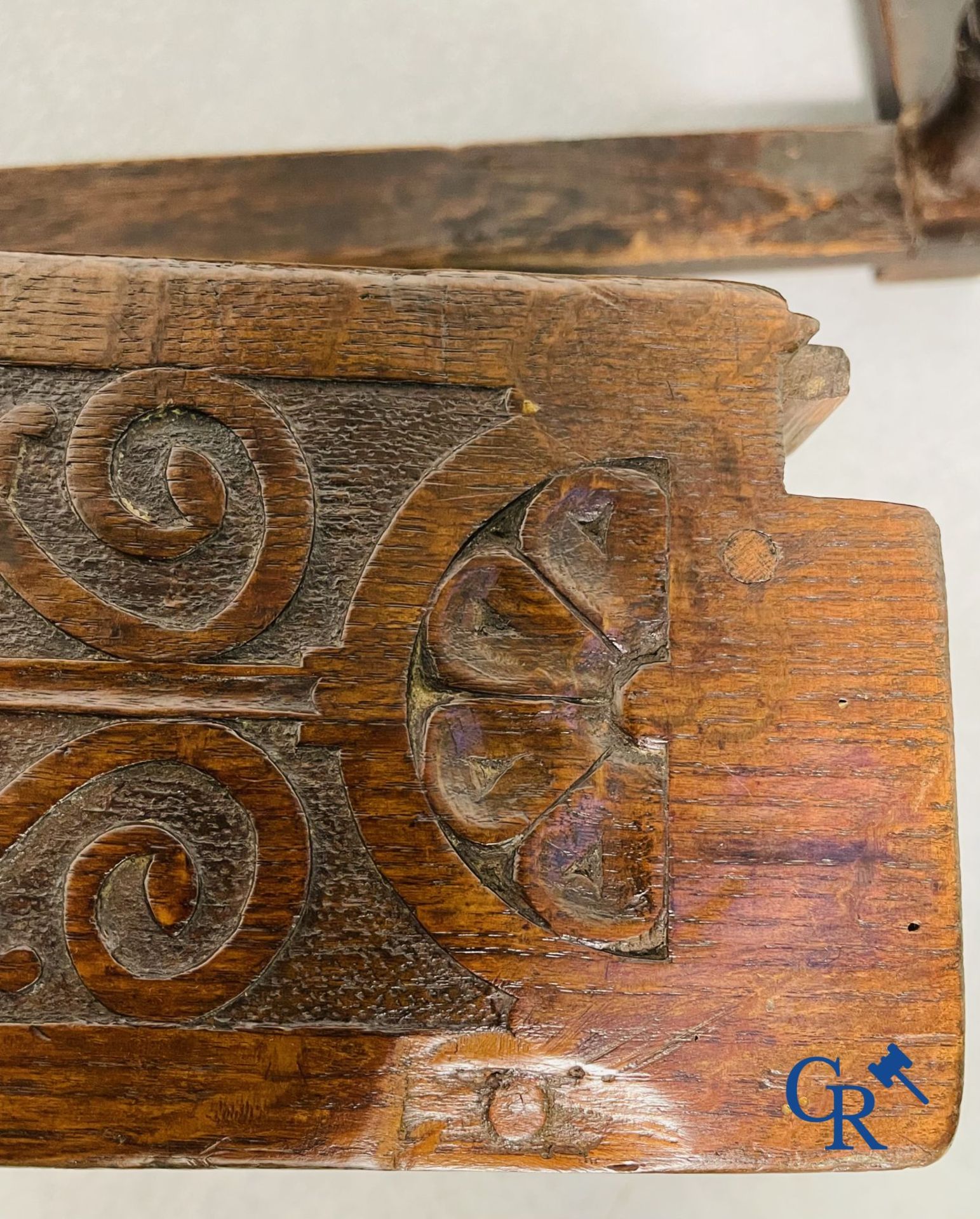 Furniture: An oak table with drawer. 17th - 18th century. - Image 12 of 16