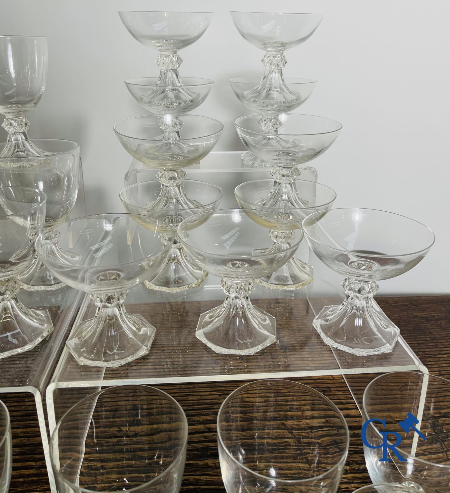 Val Saint Lambert: A serie of about 50 crystal glasses model Yale. - Image 9 of 11