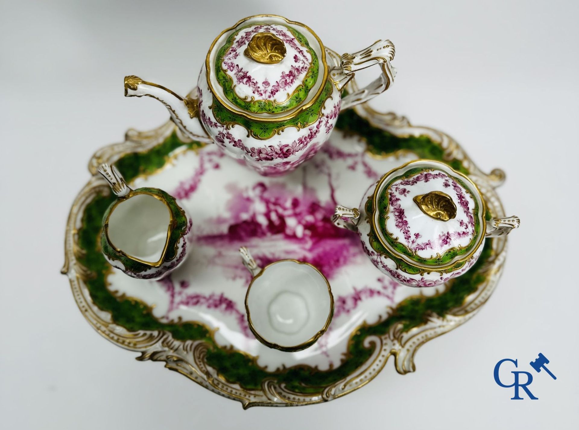 5-piece tableware so-called "egoist"  in multi-coloured decorated and raised decorated and gilded po - Bild 4 aus 15