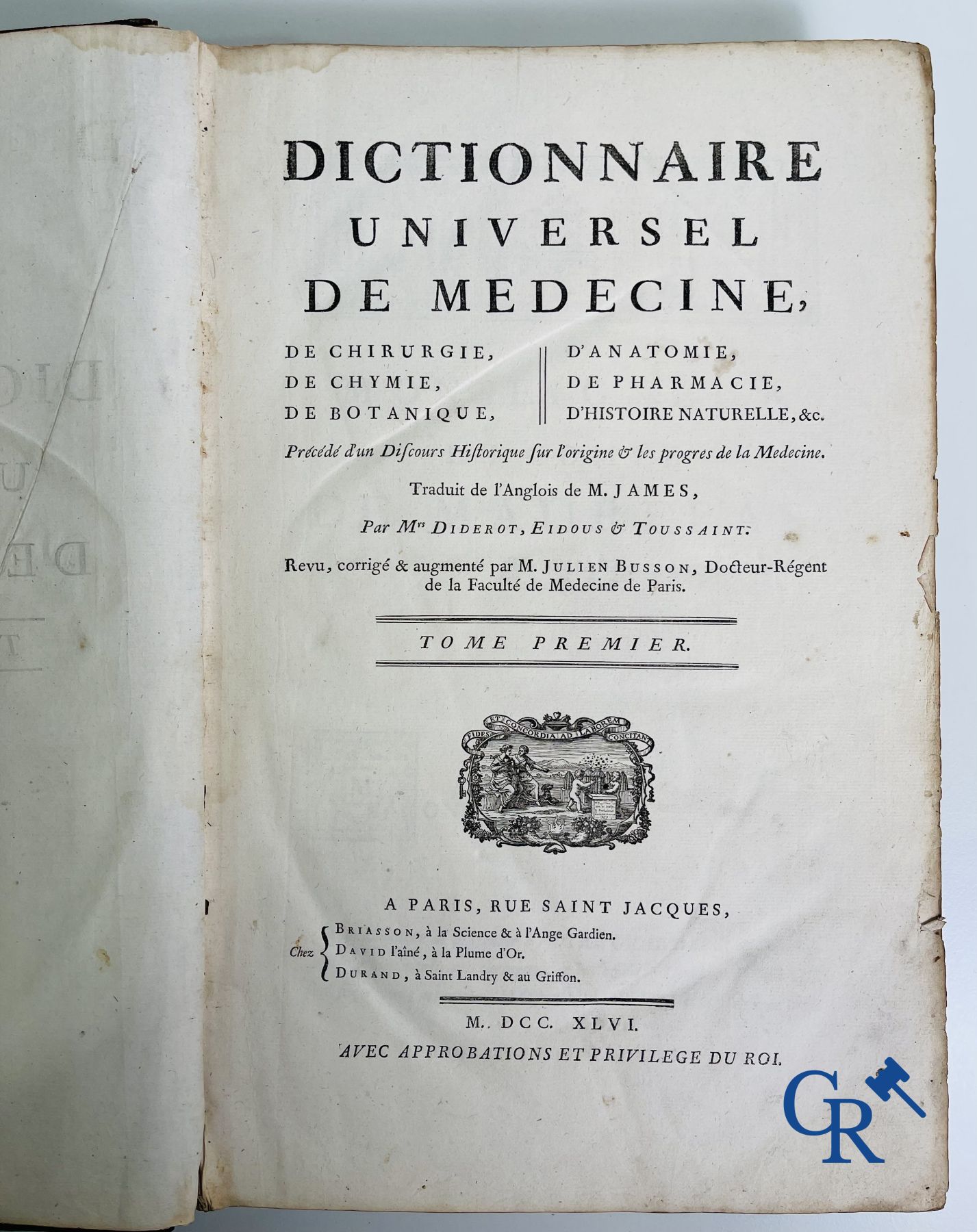 Early printed books: Dictionnaire Universel de Medecine, Robert James. 6 volumes, Paris 1746-1748. - Image 6 of 35