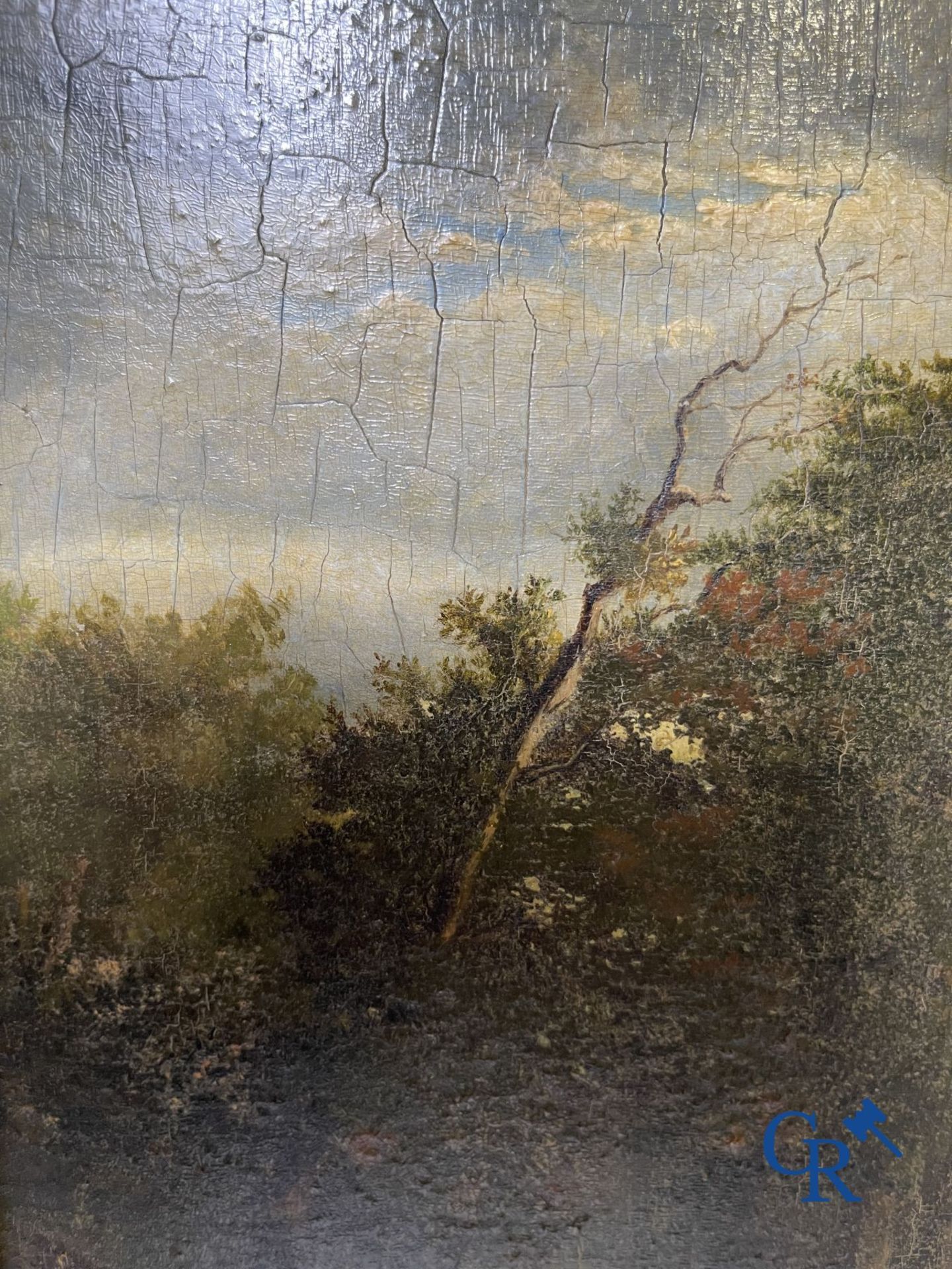 2 paintings: A forest scene Théodore Baron and a forest scene not signed. - Image 3 of 6