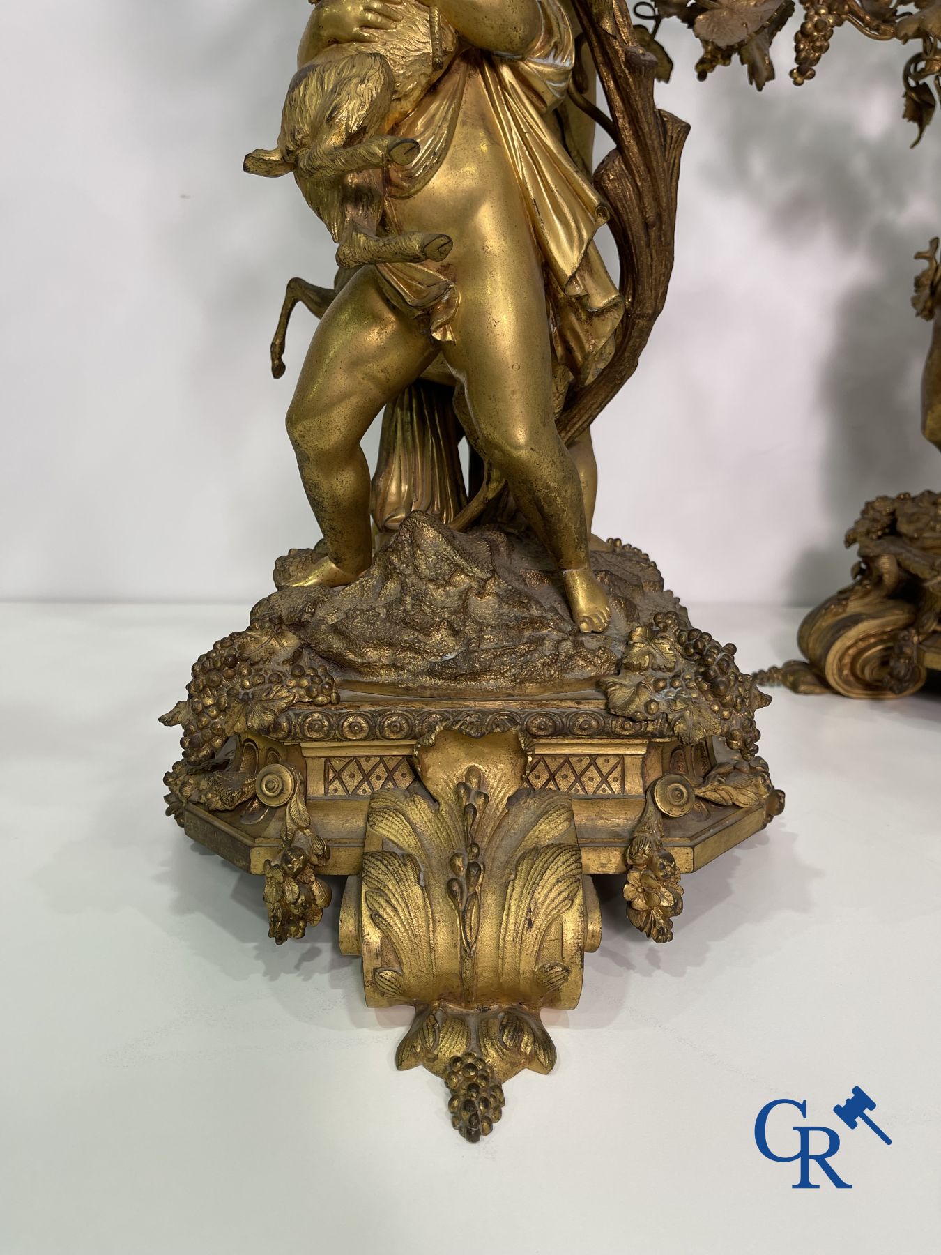 A pair of imposing bronze candlesticks with putti in LXVI style. Napoleon III period. - Image 21 of 32