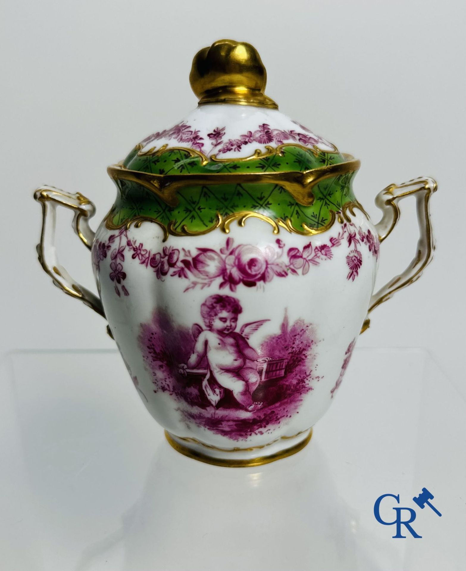 5-piece tableware so-called "egoist"  in multi-coloured decorated and raised decorated and gilded po - Bild 8 aus 15