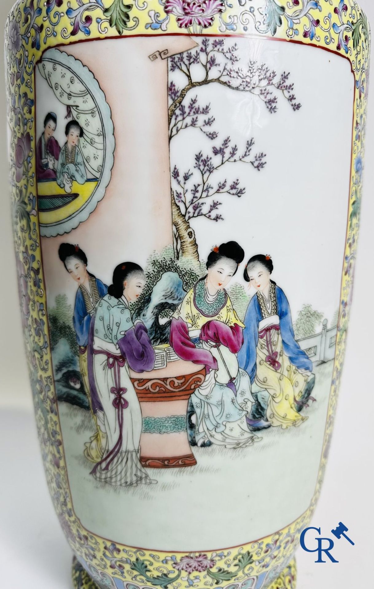 Chinese Porcelain: Large Chinese vase with a double decor. 20th century. - Image 8 of 17