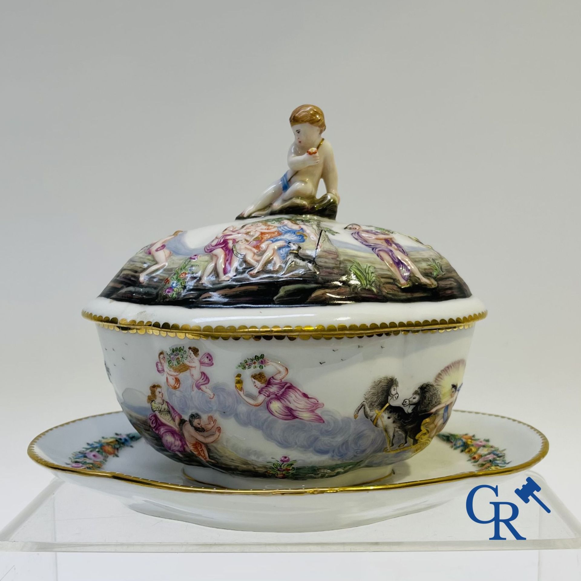Porcelain: 2 pieces of fine porcelain with mythological scenes. 19th century. - Image 3 of 12