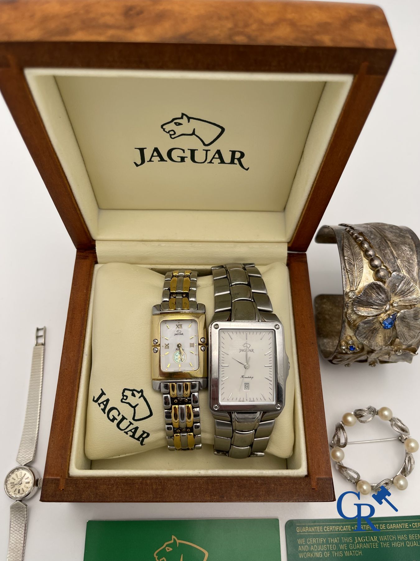 Jewellery/Watches: A ladies watch and a ring in white gold 18K (750°/00), 2 wristwatches Jaguar and  - Image 6 of 11