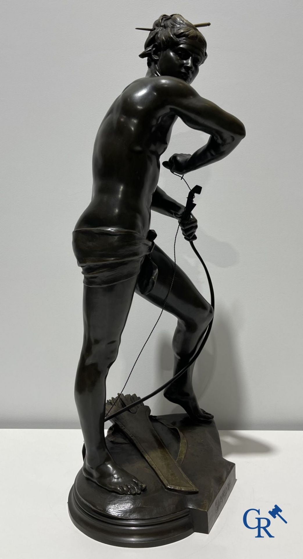 Henri Peinte (1845-1912) "Sarpedon" Large bronze statue. Signed H. Peinte. Foundry Siot Decauville f - Image 9 of 12