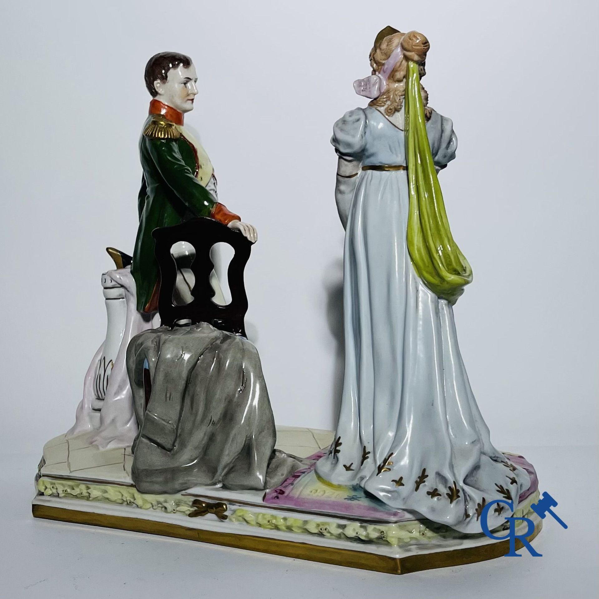 Porcelain: Group in Saxon porcelain. Napoleon I. - Bild 3 aus 5