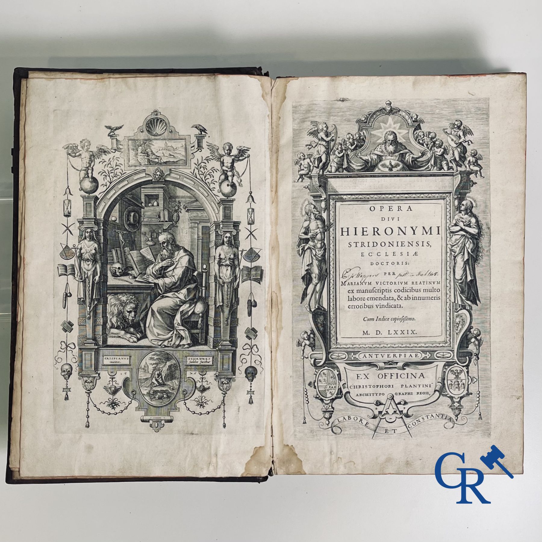 Early printed books: Les oeuvres de Saint Jerome, Mariani Victorij Reatini. Atelier Plantijn (1578-1