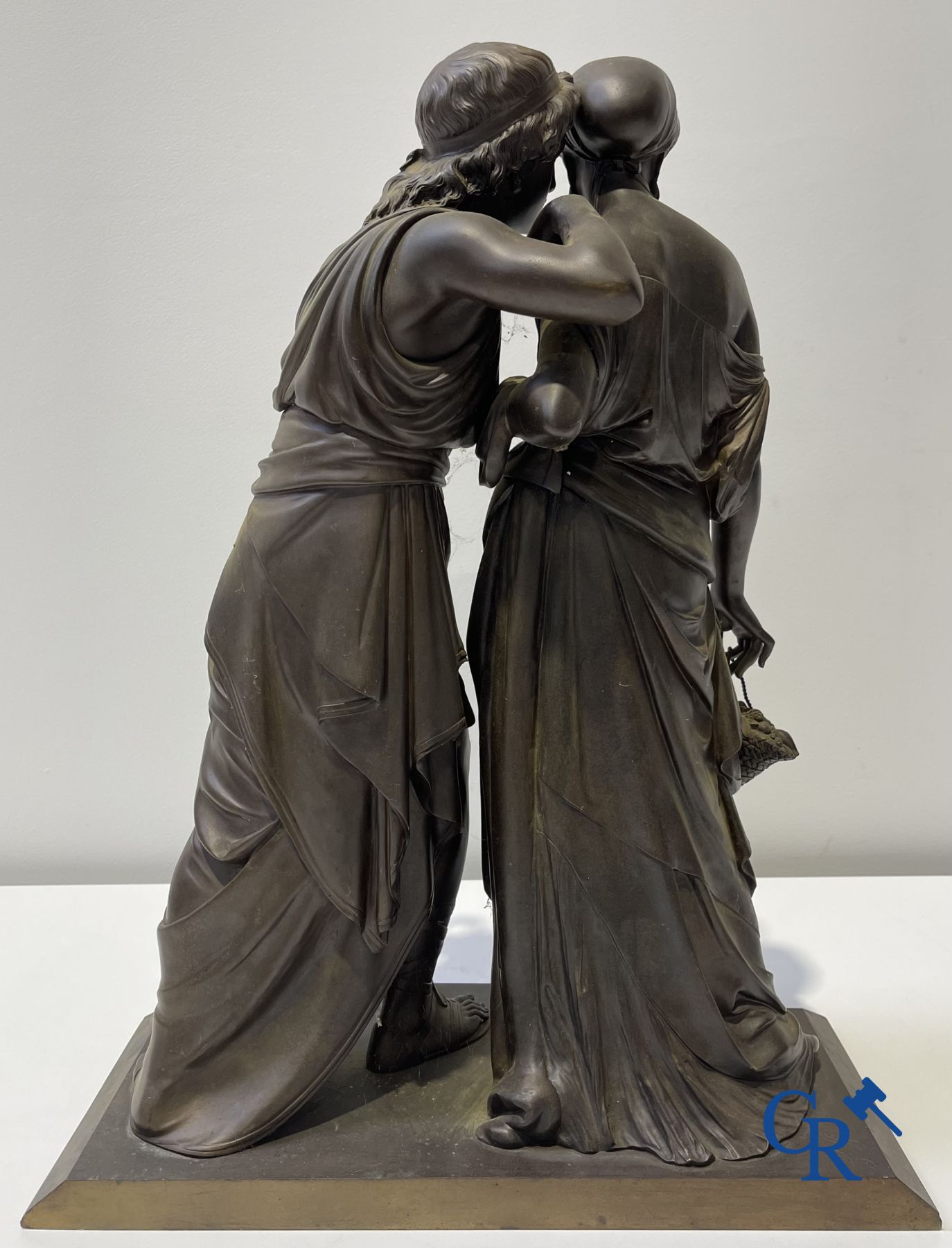 2 Bronze sculptures. Leon Grégoire and Leon Pilet "Allégorie de la fidélité". 19th century. - Image 18 of 21