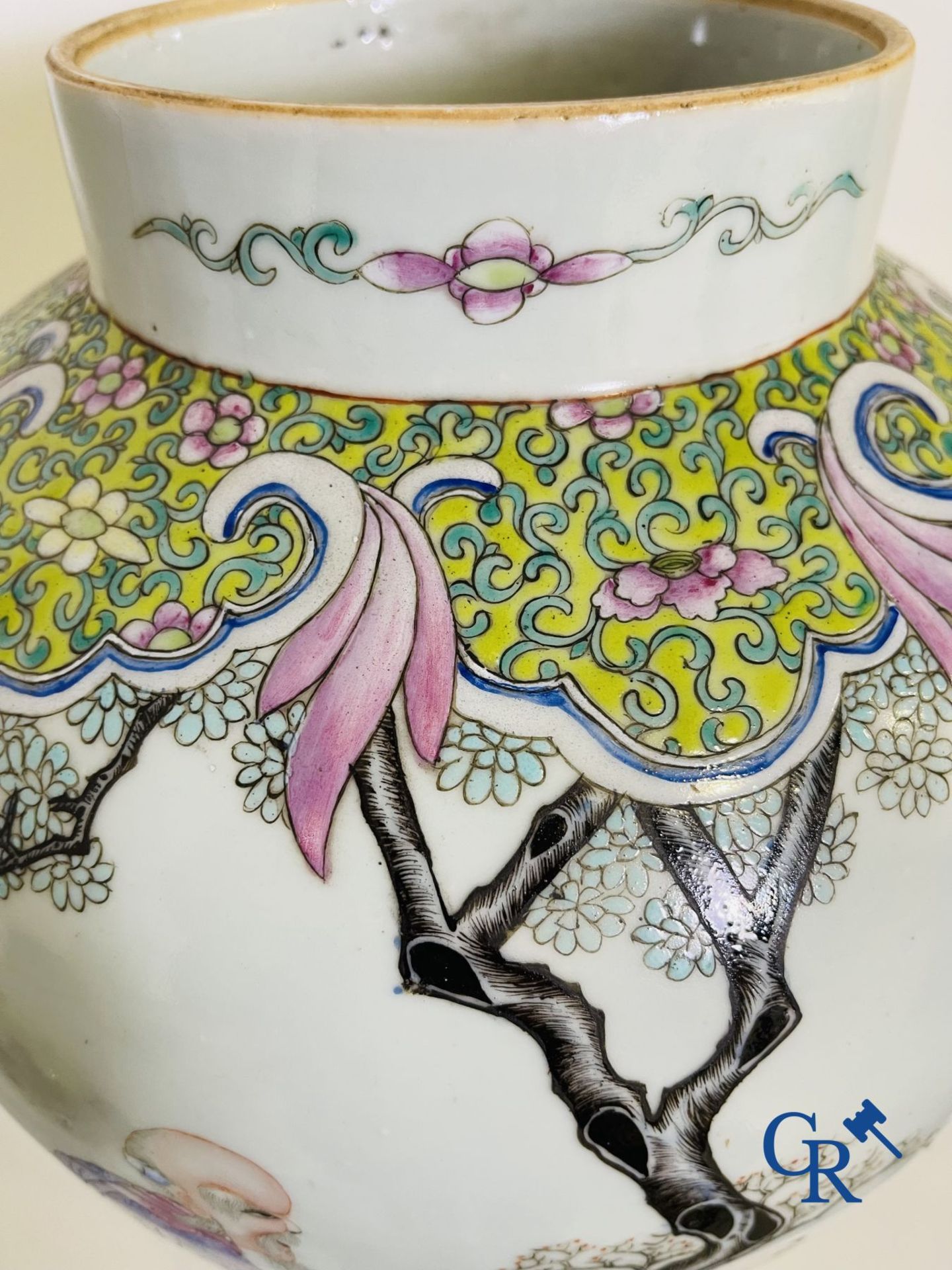Chinese Porcelain: A Chinese famille rose lidded vase depicting Shou Lao. - Bild 13 aus 21