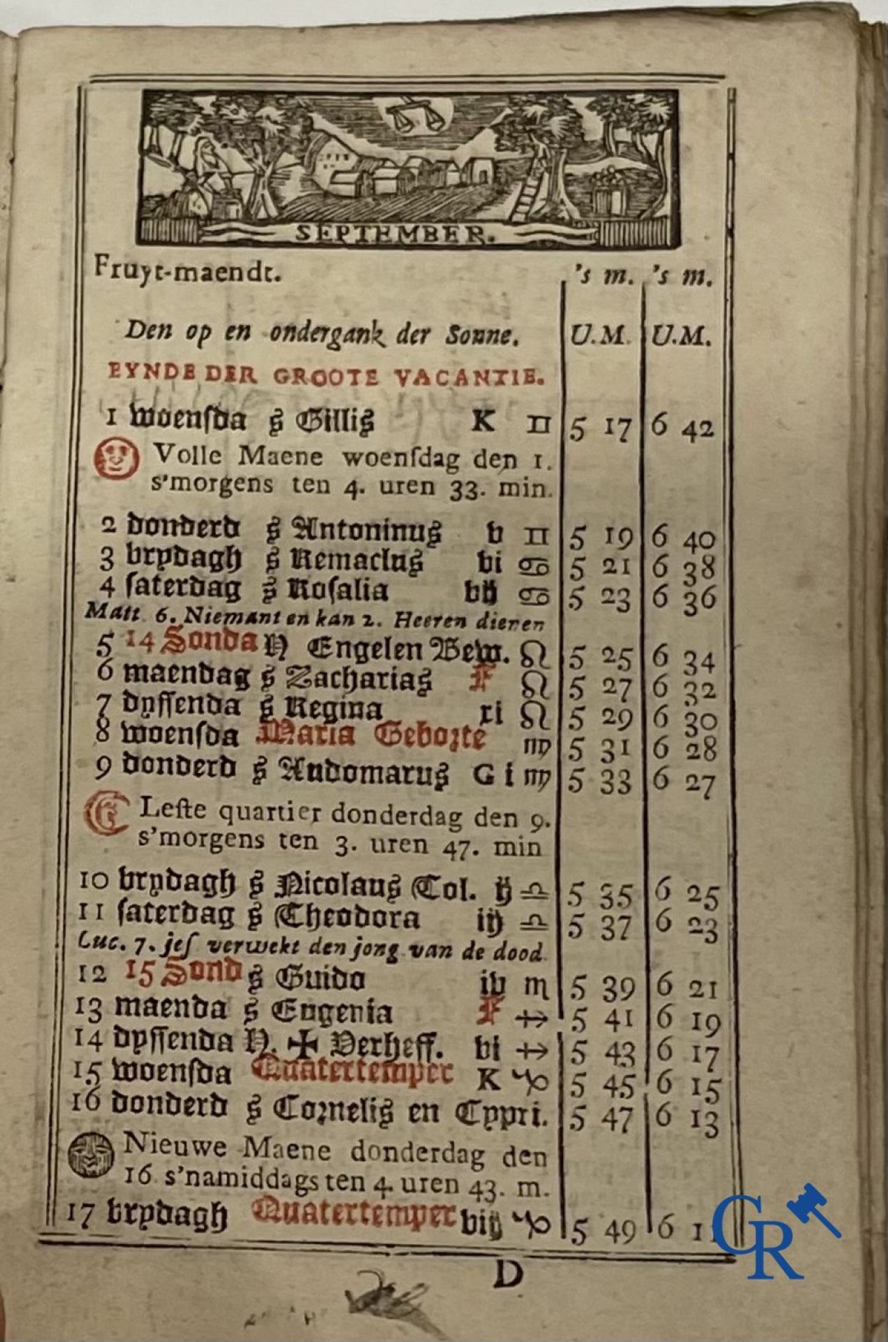 Early printed books: Jan Van Raedersterre, Den nieuwen Vlaemschen comptoir Almanach. 1773 Petrus Joa - Image 23 of 23