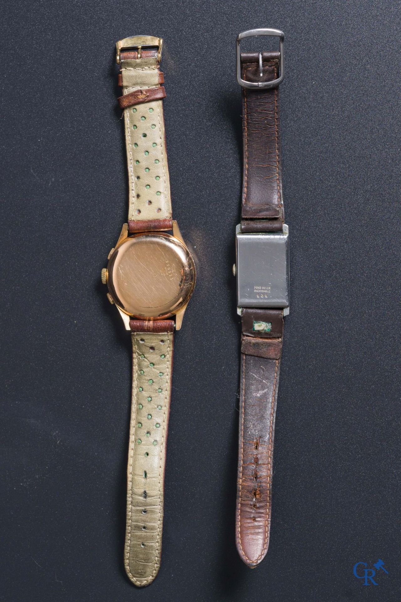 Watches: A Titus Geneva chronograph in gold 18K (750°/00) and a Zila watch in steel. - Bild 3 aus 11