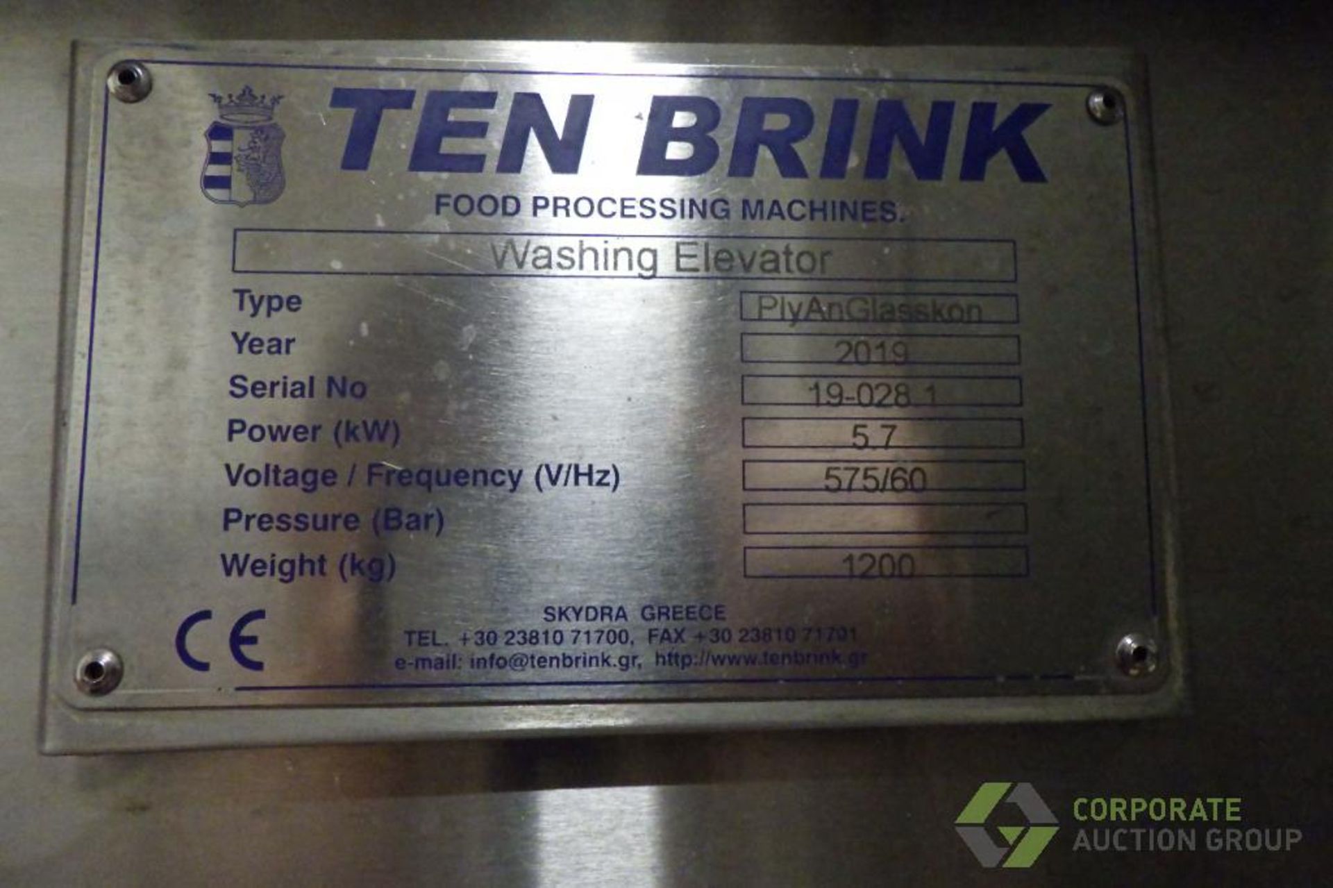 2019 Ten Brink Incline washing conveyor with SS hopper - Image 11 of 11