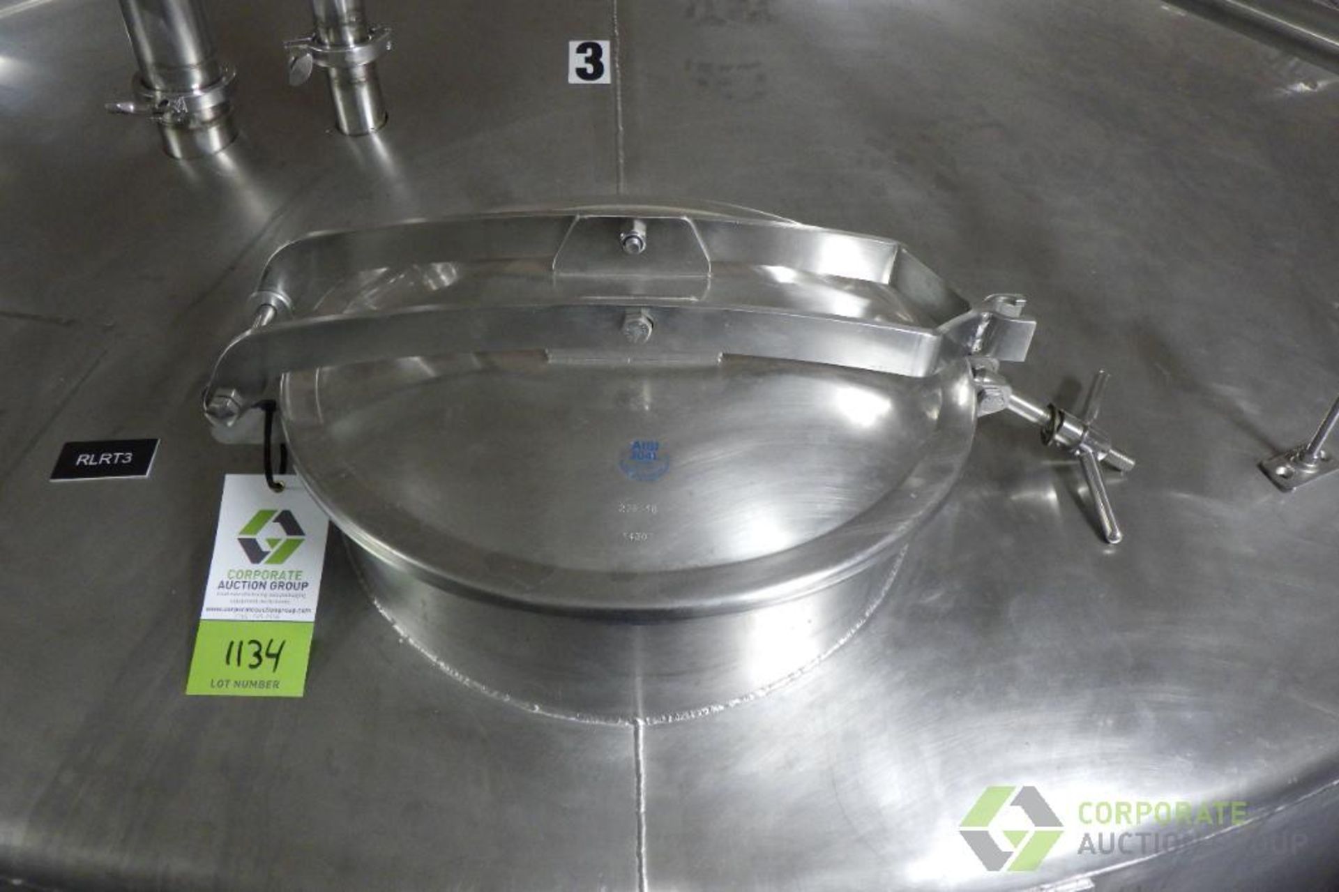 ~4500 US Gallon / 16500 L Stainless Steel Relish tank, Single Wall, 104" Dia. x 120" H, cone bot - Image 9 of 20