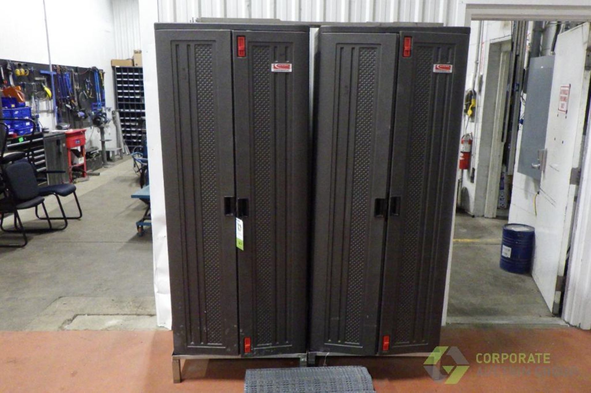 (2) Suncast cabinets with contents