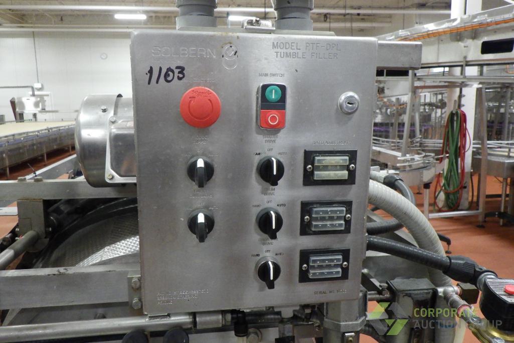 SOLBERN mod. PTF-DPL Tumbler Filling Machine, 36 in. diameter x 43 in ...