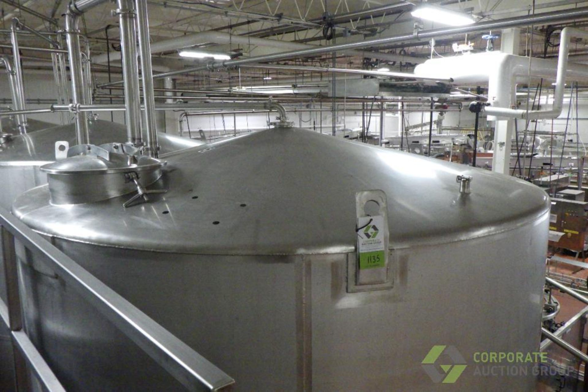 ~4500 US Gallon / 16500 L Stainless Steel Relish tank, Single Wall, 104" Dia. x 120" H, cone bot - Image 17 of 19