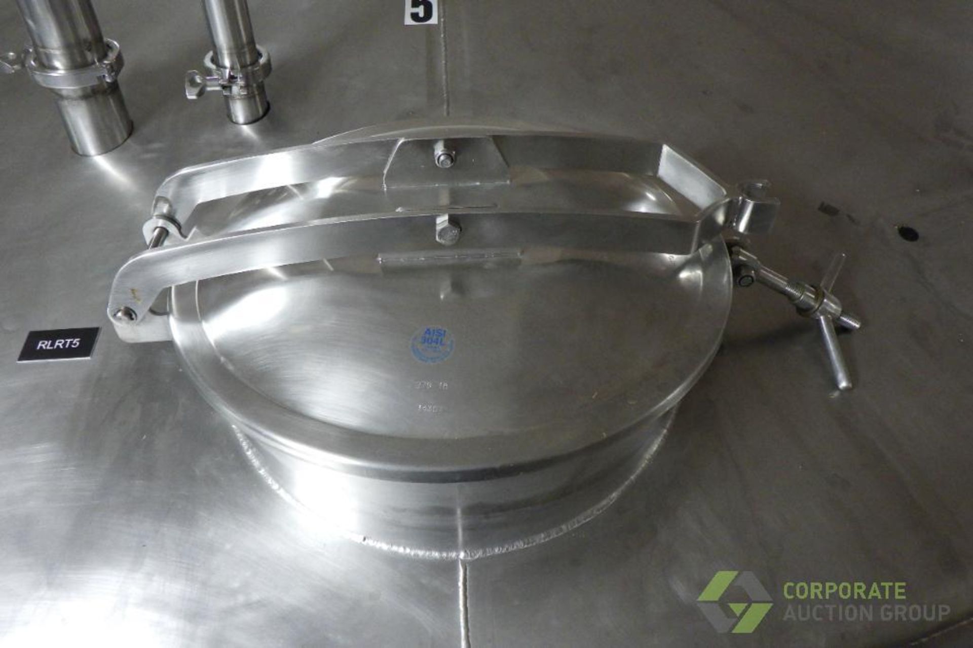 ~4500 US Gallon / 16500 L Stainless Steel Relish tank, Single Wall, 104" Dia. x 120" H, cone bot - Image 9 of 19