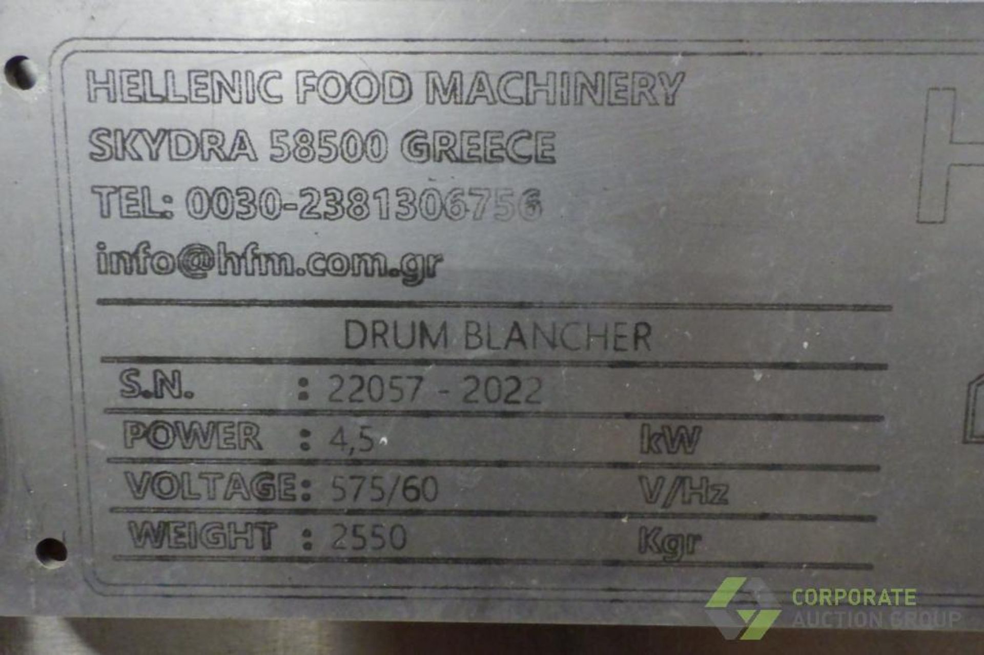 2022 Hellenic Food Machinery Drum Blancher w/ Exhaust Hood, Control Panel, 575V - Image 39 of 41