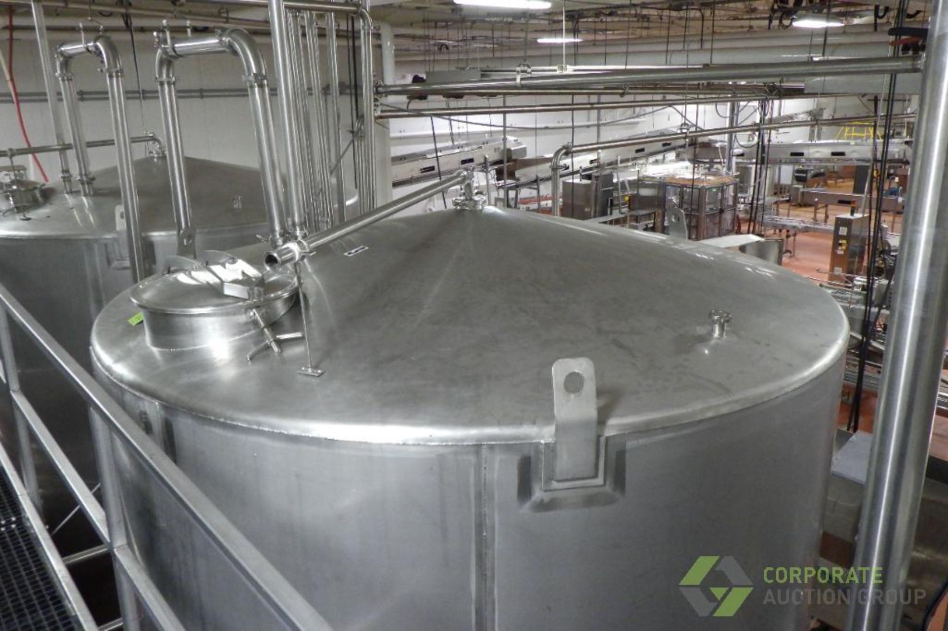 ~4500 US Gallon / 16500 L Stainless Steel Relish tank, Single Wall, 104" Dia. x 120" H, cone bot - Image 17 of 20
