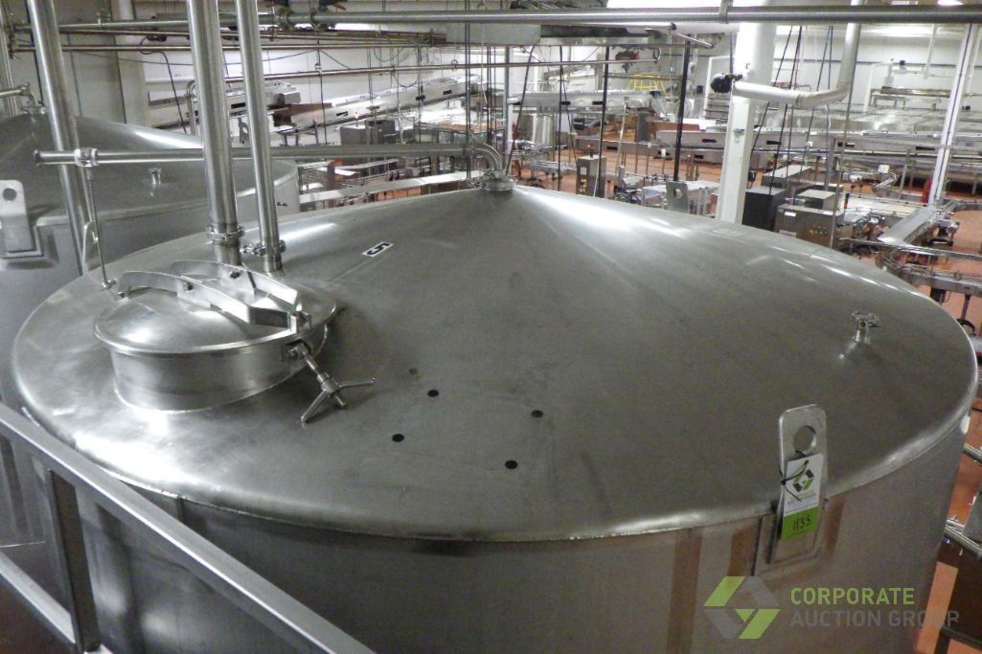 ~4500 US Gallon / 16500 L Stainless Steel Relish tank, Single Wall, 104" Dia. x 120" H, cone bot - Image 5 of 19