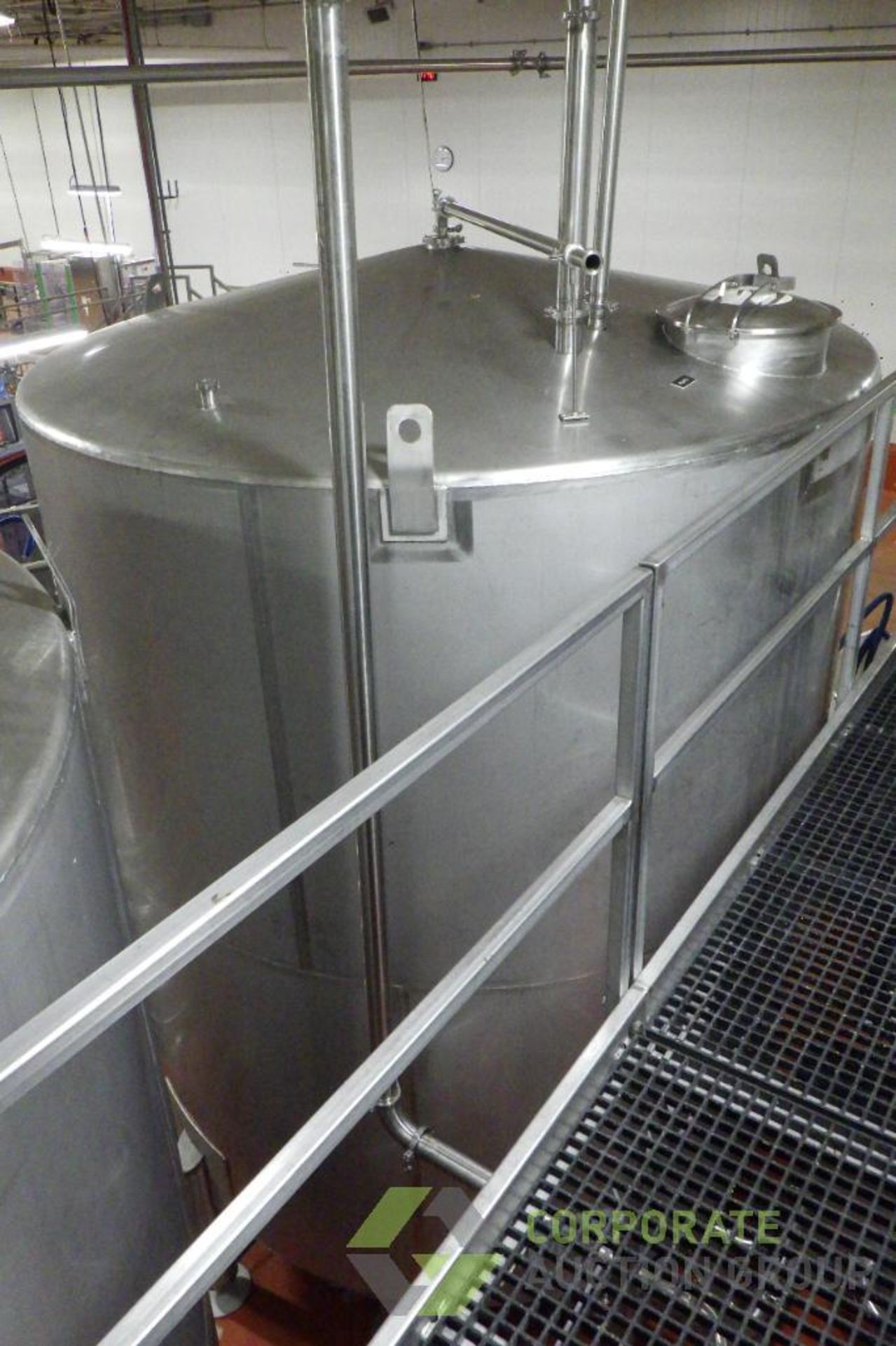 ~4500 US Gallon / 16500 L Stainless Steel Relish tank, Single Wall, 104" Dia. x 120" H, cone bot - Image 3 of 19
