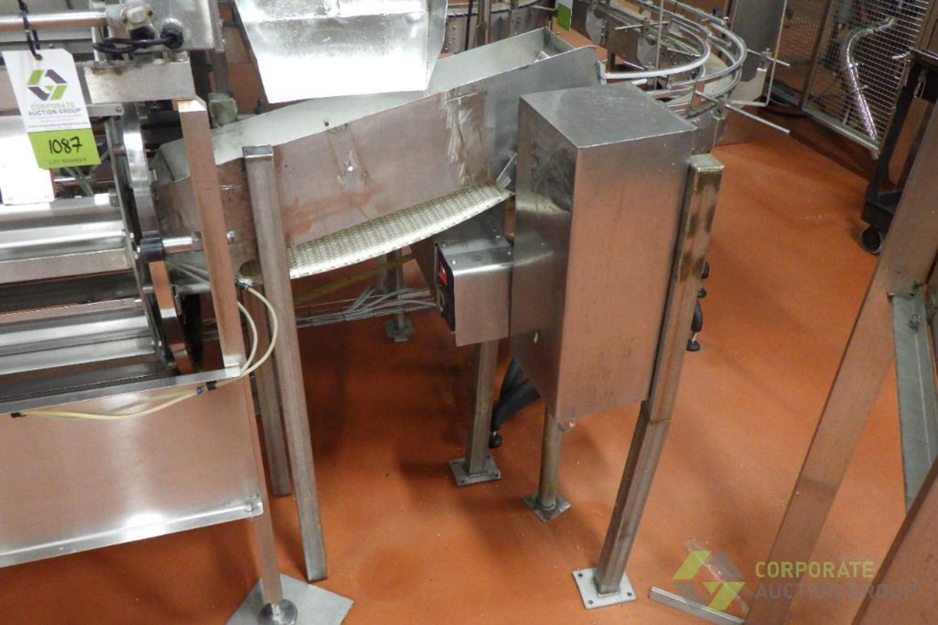 Stainless Steel Decline Conveyor, 36" L x 10" W with 46" infeed x 39" H