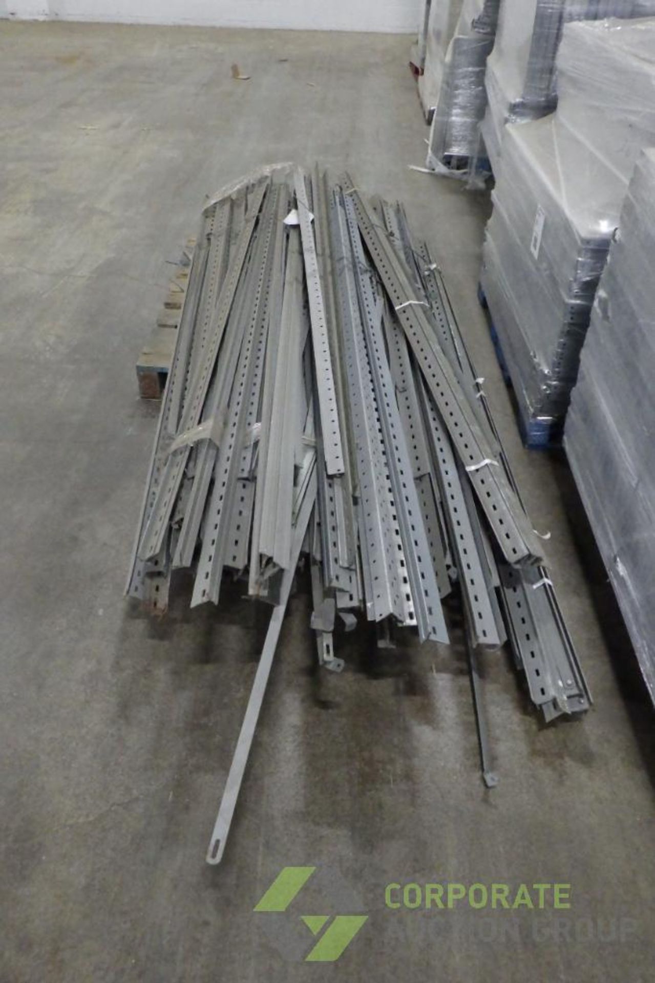 (6) pallets of steel shelving - Image 5 of 13