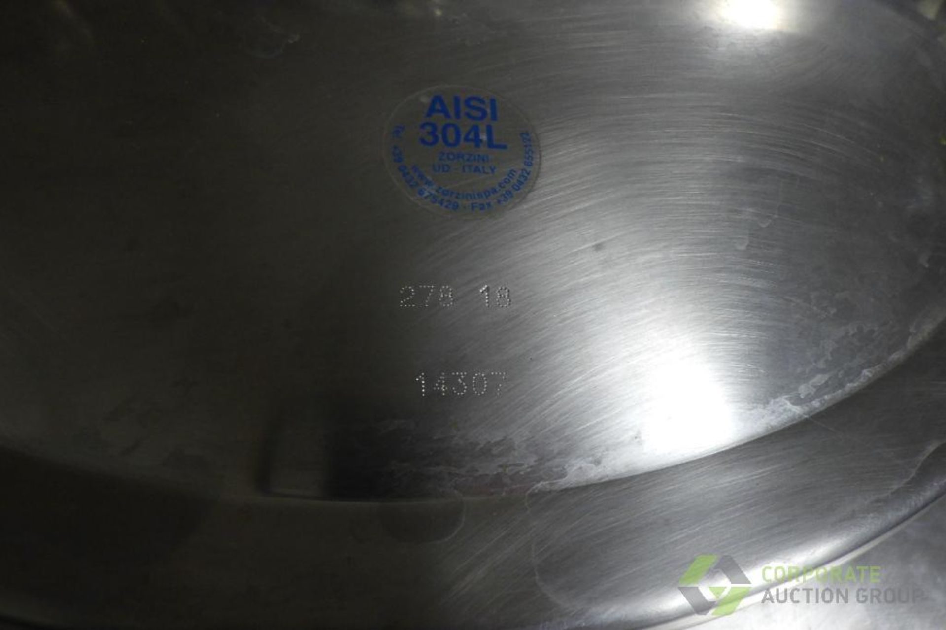 ~4500 US Gallon / 16500 L Stainless Steel Relish tank, Single Wall, 104" Dia. x 120" H, cone bot - Image 10 of 20