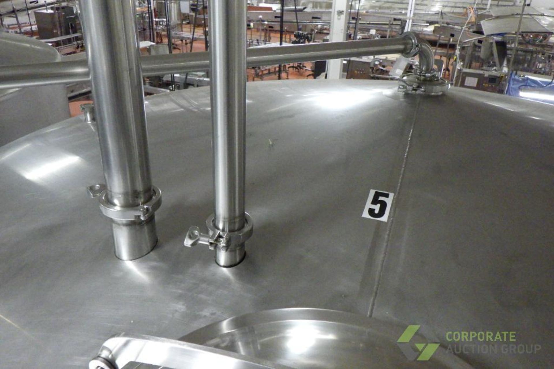 ~4500 US Gallon / 16500 L Stainless Steel Relish tank, Single Wall, 104" Dia. x 120" H, cone bot - Image 6 of 19