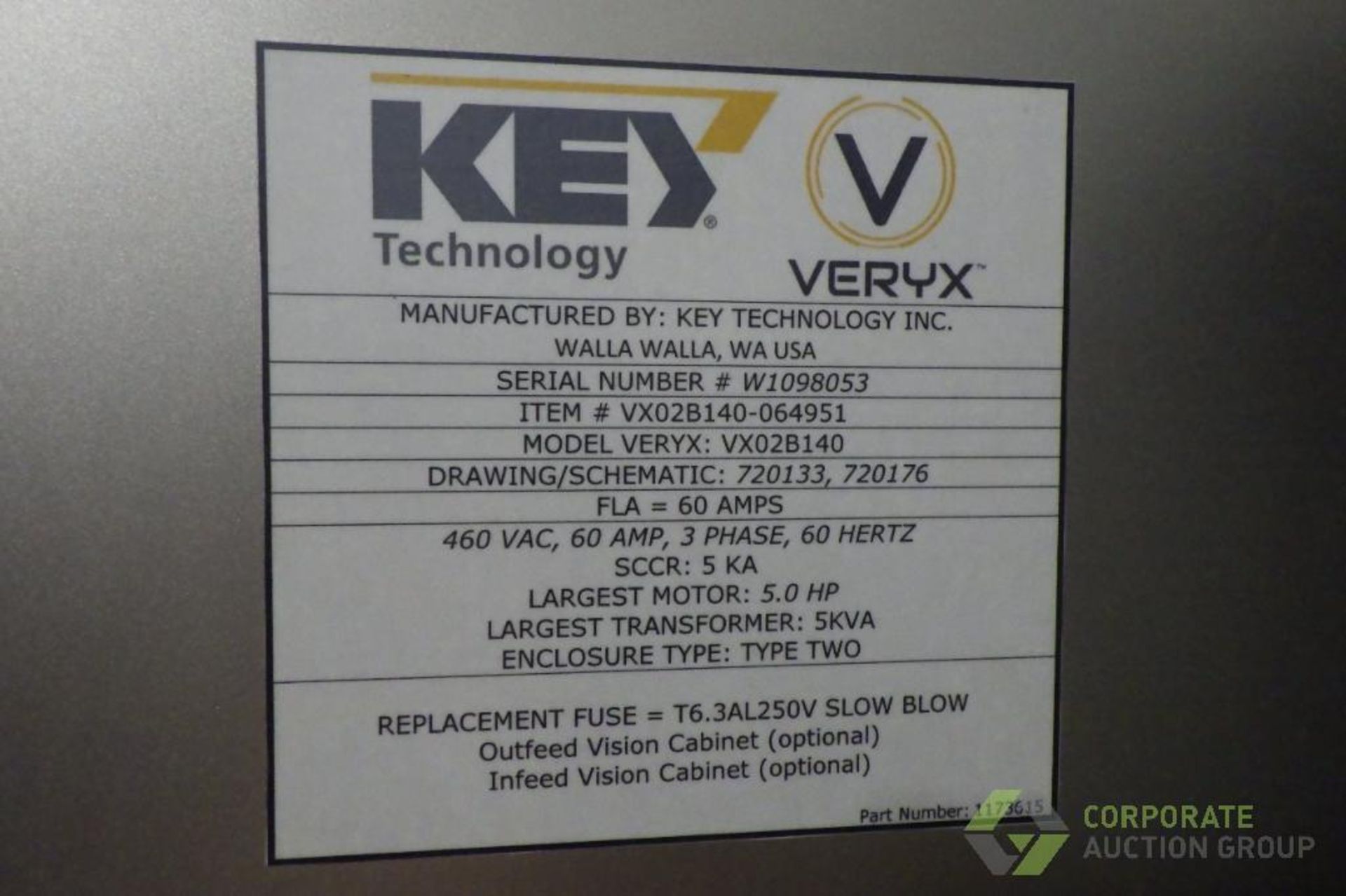 2019 Key Veryx digital vision system with belt feed - Image 30 of 39